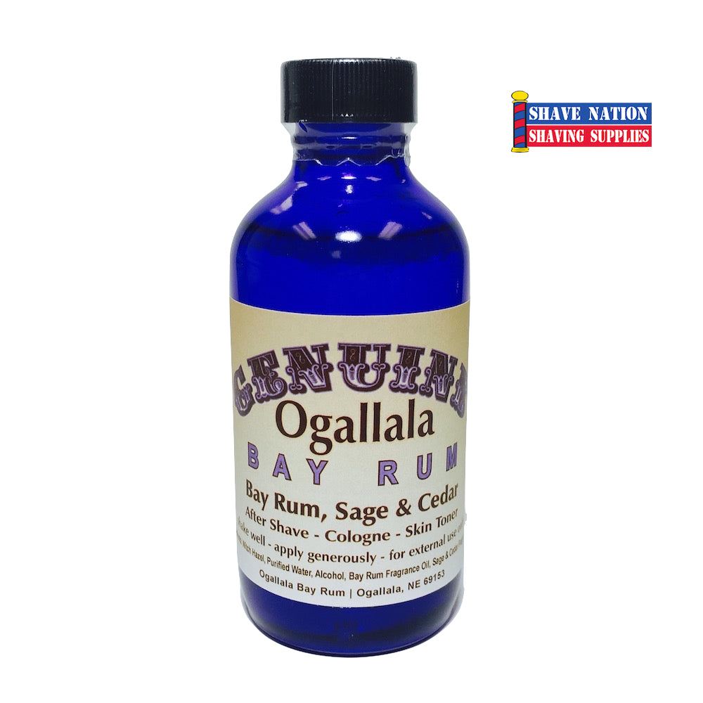 Ogallala Bay Rum Sage & Cedar Aftershave for Men - 4oz Natural Alcohol-Free Post Shave Balm - Soothing & Refreshing for Sensitive Skin - Perfect for Daily Grooming & Post-Shave Care