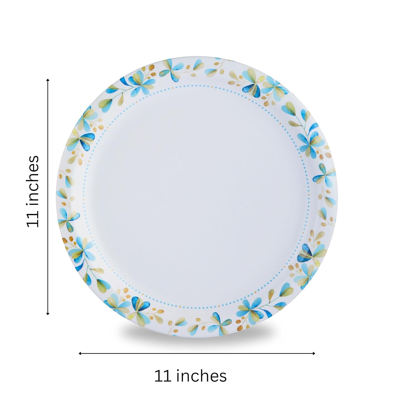 Premium Melamine Dinner Plates Set of 6 - 11 Inch Round Microwave Safe & Break Resistant Plates for Home, Office, Restaurant - Durable Blue Matte Finish for Everyday Meals, Parties & Outdoor Dining