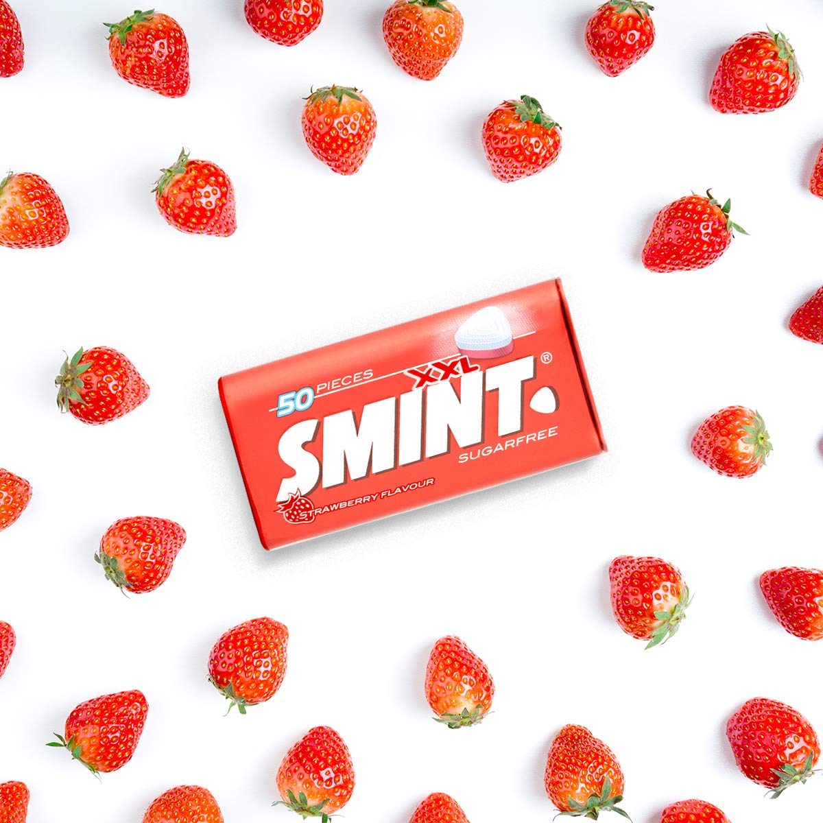 Smint Sugar Free Strawberry Mints - Vegetarian Friendly Breath Fresheners - 12 Pack of 50 XXL Tins - Perfect for Office, Travel & Fresh Breath On-The-Go