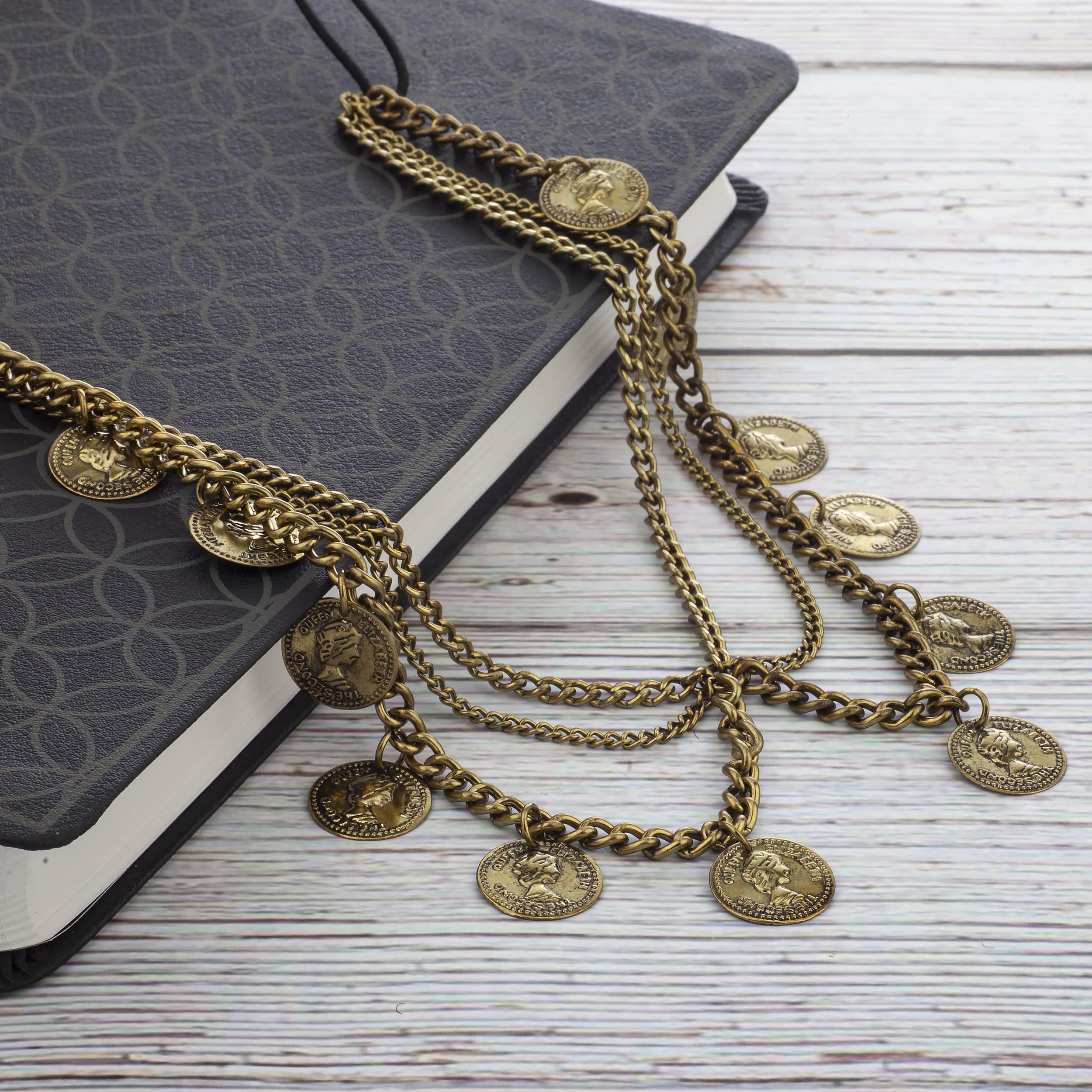 Gypsy Style Coins Headband - Gold Tassel Chain for Festivals & Parties
