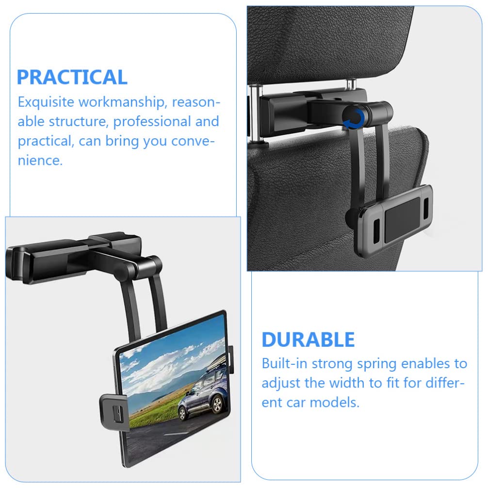 Milisten Car Tablet Mount Holder - Adjustable Backseat Headrest Stand for Phones & Tablets | Universal Dashboard & Seat Mount for Hands-Free Viewing in Cars, SUVs, and Trucks