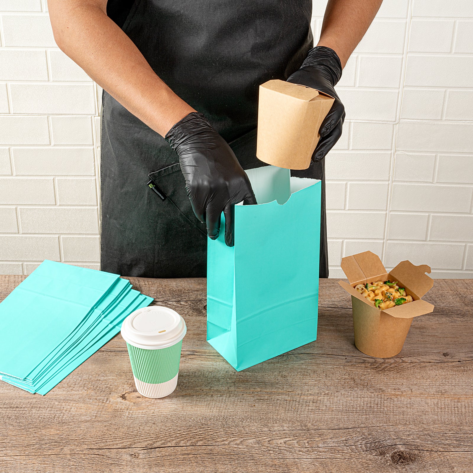Premium Turquoise Paper Bags - 6x3.5x10.75 Inches - 6 lb Capacity - Pack of 100 - Eco-Friendly Gift Bags for Parties, Weddings & Retail Packaging