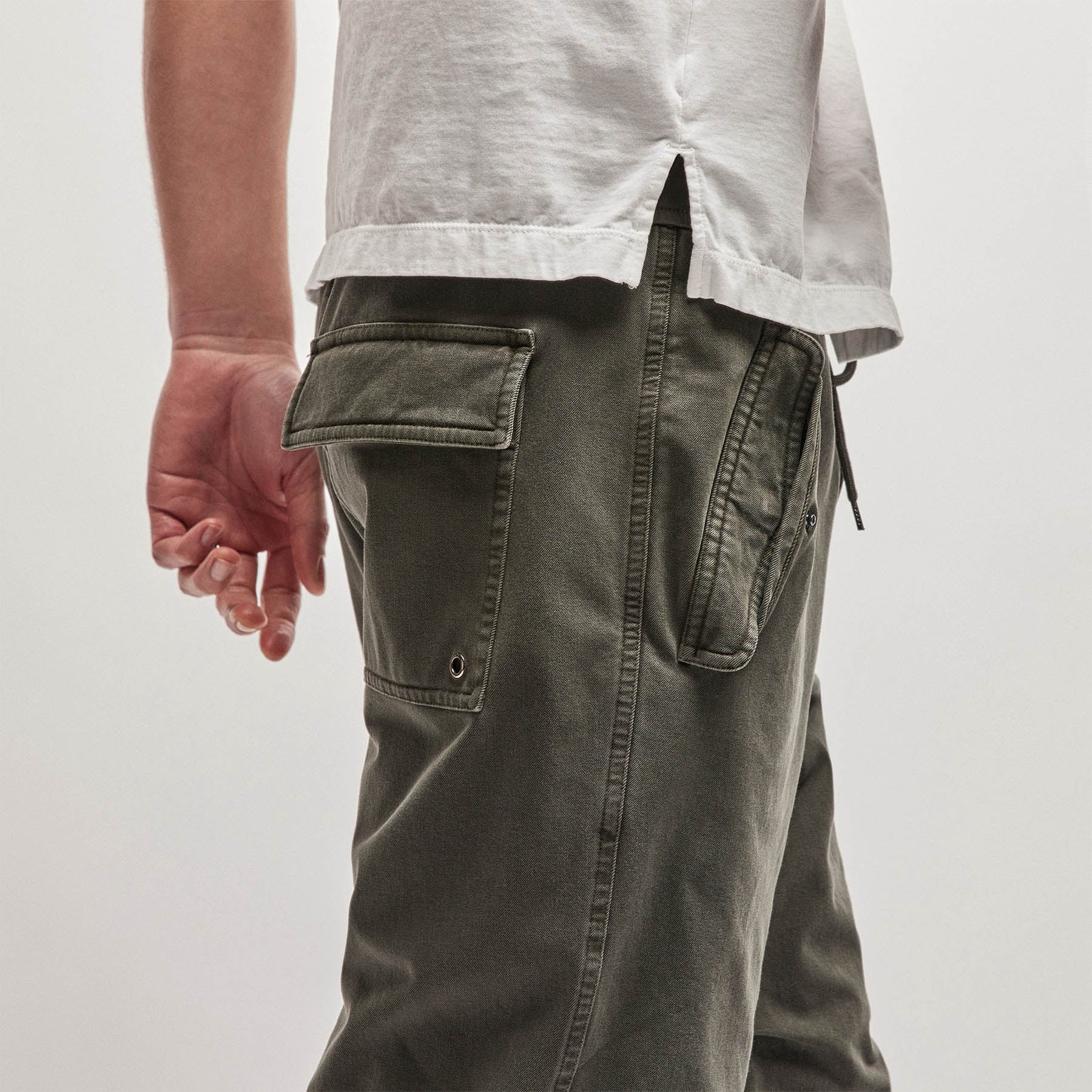 Premium Cotton Terry Flight Pants - Dark Olive Pigment Dye | Comfortable Lounge & Travel Pants for Men | Perfect for Yoga, Gym & Relaxing at Home
