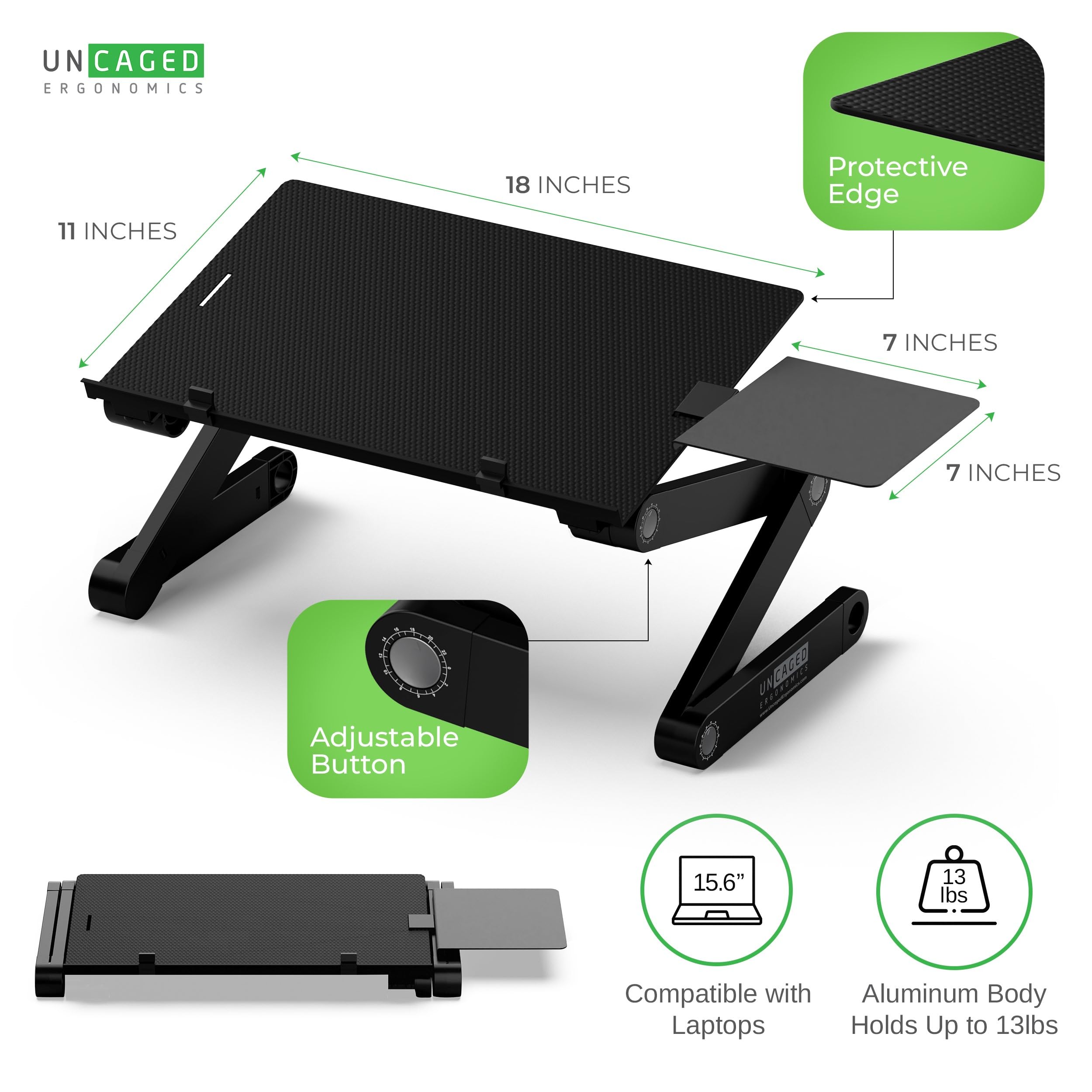 Ergonomic Adjustable Keyboard Stand for Desk - Height Adjustable Computer Keyboard & Mouse Stand with Non-Slip Base - Perfect for Office, Gaming & Home Workspace Setup