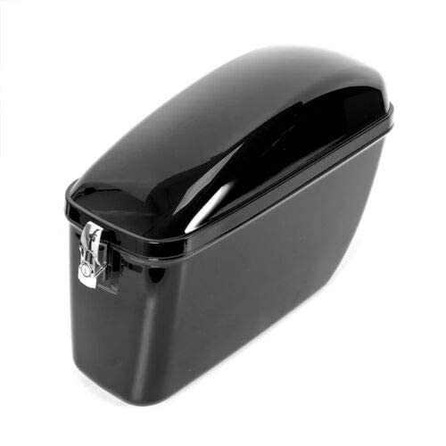 Durable ABS Plastic Motorcycle Saddlebags - Glossy Black Hard Travel Luggage Trunk Case (2-Piece Set, Left & Right) for Harley, Cruiser & Touring Bikes - Perfect for Road Trips, Commuting & Storage