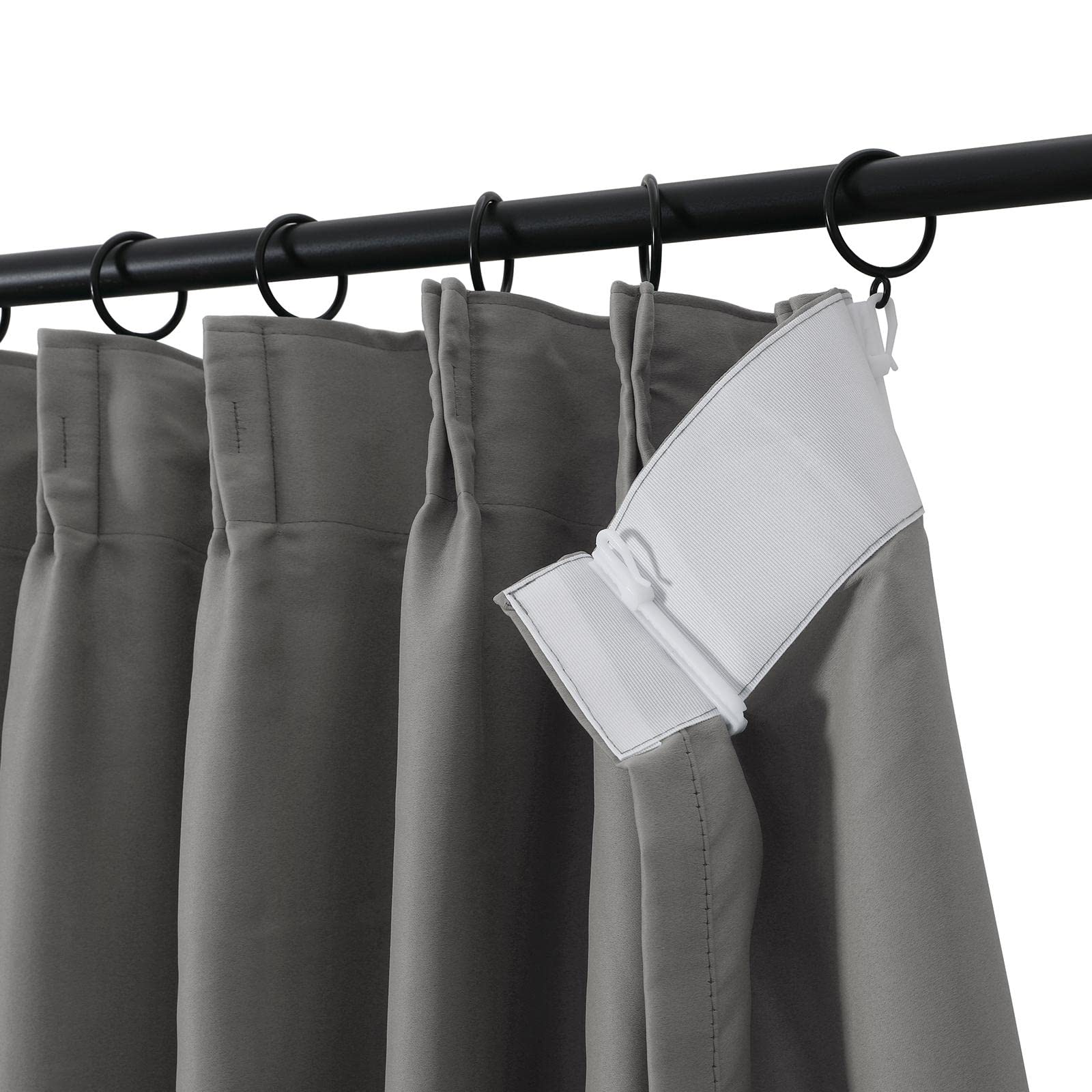 Blackout Thermal Insulated Curtains for Living Room - Grey Pinch Pleated Room Darkening Window Treatments (2 Panels, 52x96 Inches) - Noise Reducing & Energy Saving for Home, Office & Bedroom
