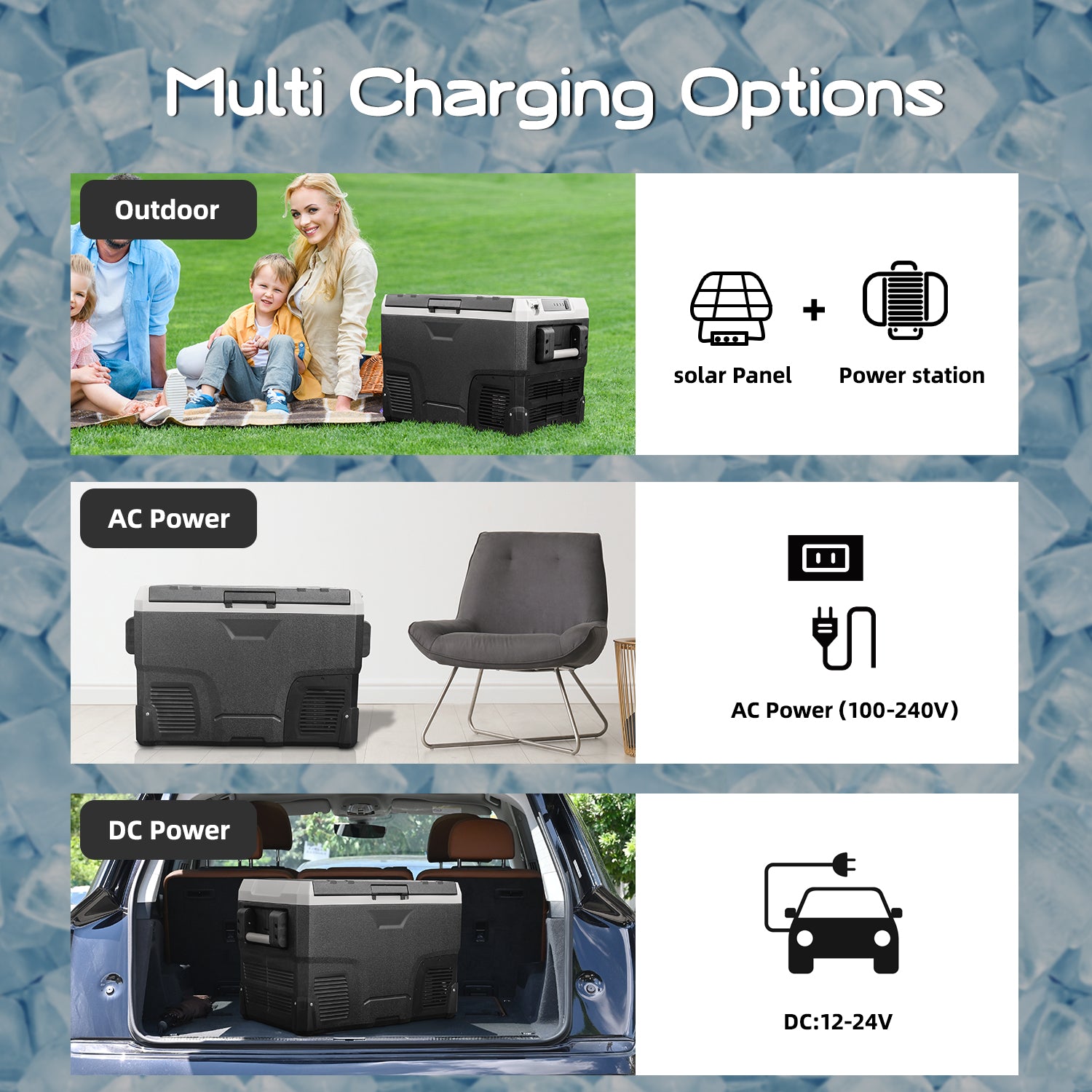 Alpicool IR42 12V/24V Portable Car Refrigerator 42 Quart Grey - Perfect for Road Trips, Camping & Outdoor Adventures