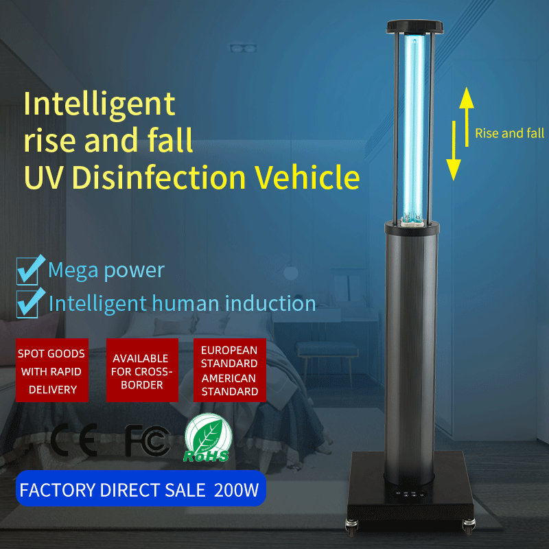 200W UV Sterilization Lamp with Safety Features - Portable Mobile Sterilizer for Home, Office, Travel & Baby Care | Kills 99.9% Germs & Bacteria