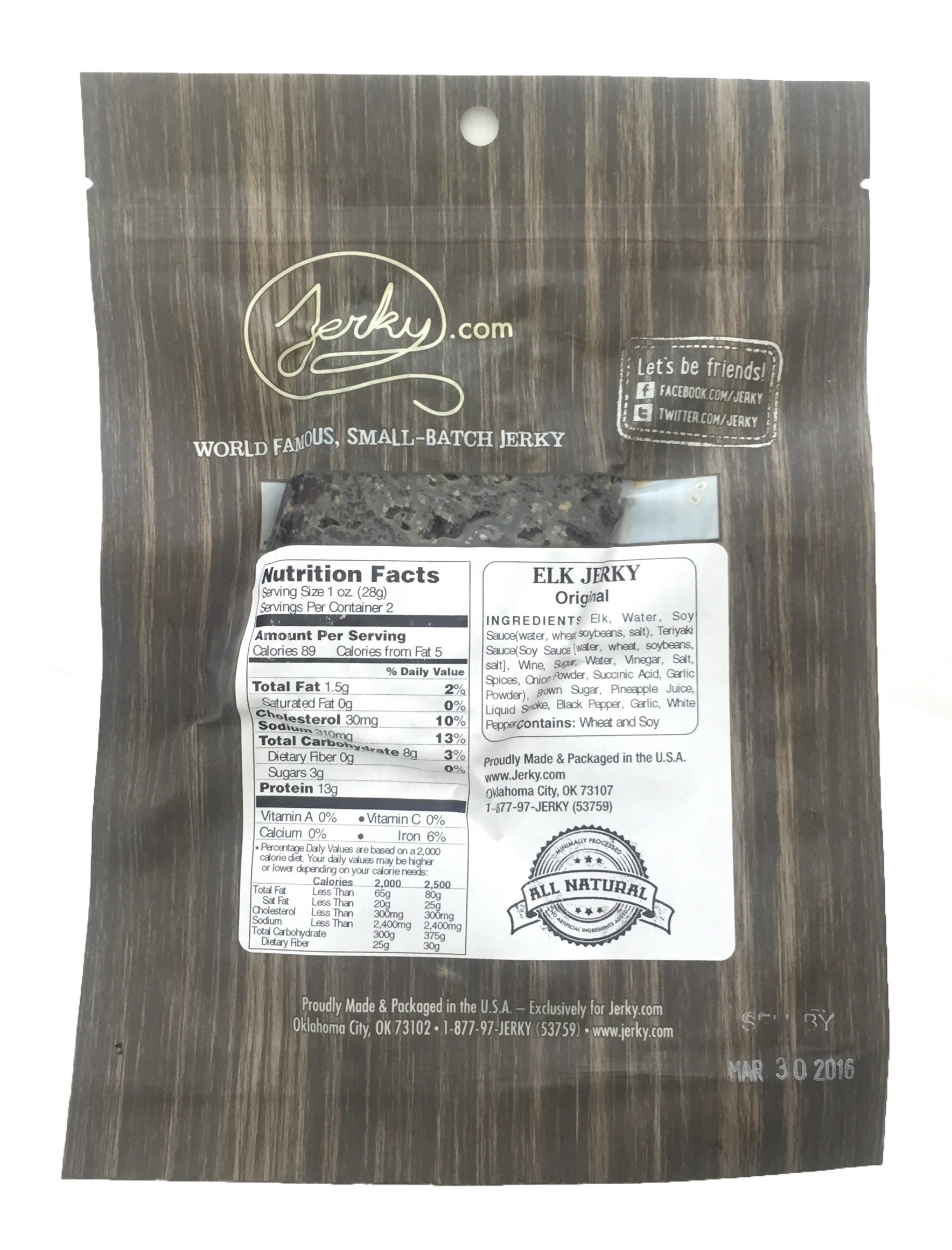 Premium Elk Jerky - All Natural Wild Game Meat Snack, High Protein Healthy Jerky with No Preservatives - Keto, Paleo & Low Carb Friendly - Perfect for Hiking, Camping & Road Trips - 1.75 oz Pack