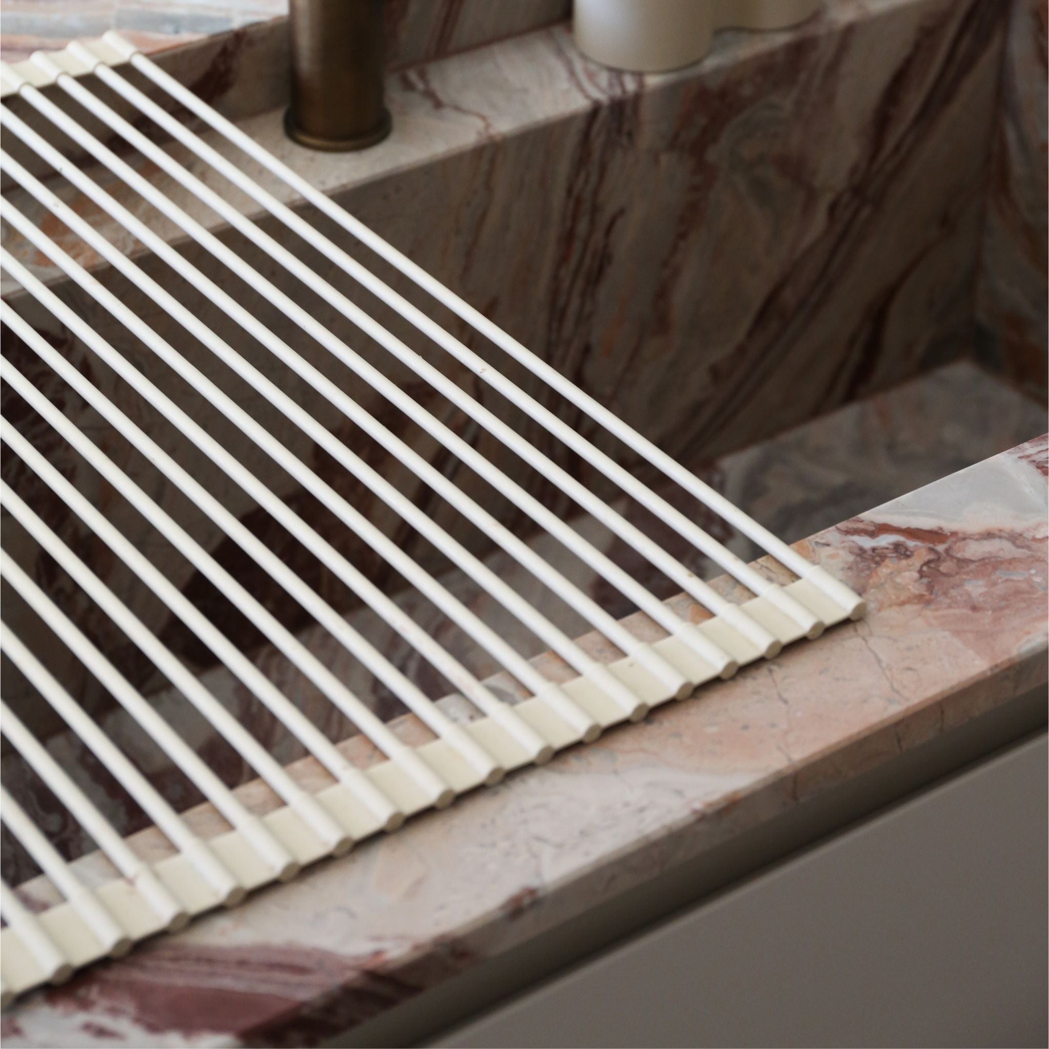 Foldable Silicone Dish Drying Rack - Space Saving Kitchen Organizer for Plates, Bowls & Utensils | Non-Slip Sand Design | Perfect for Small Kitchens, RVs & Apartments