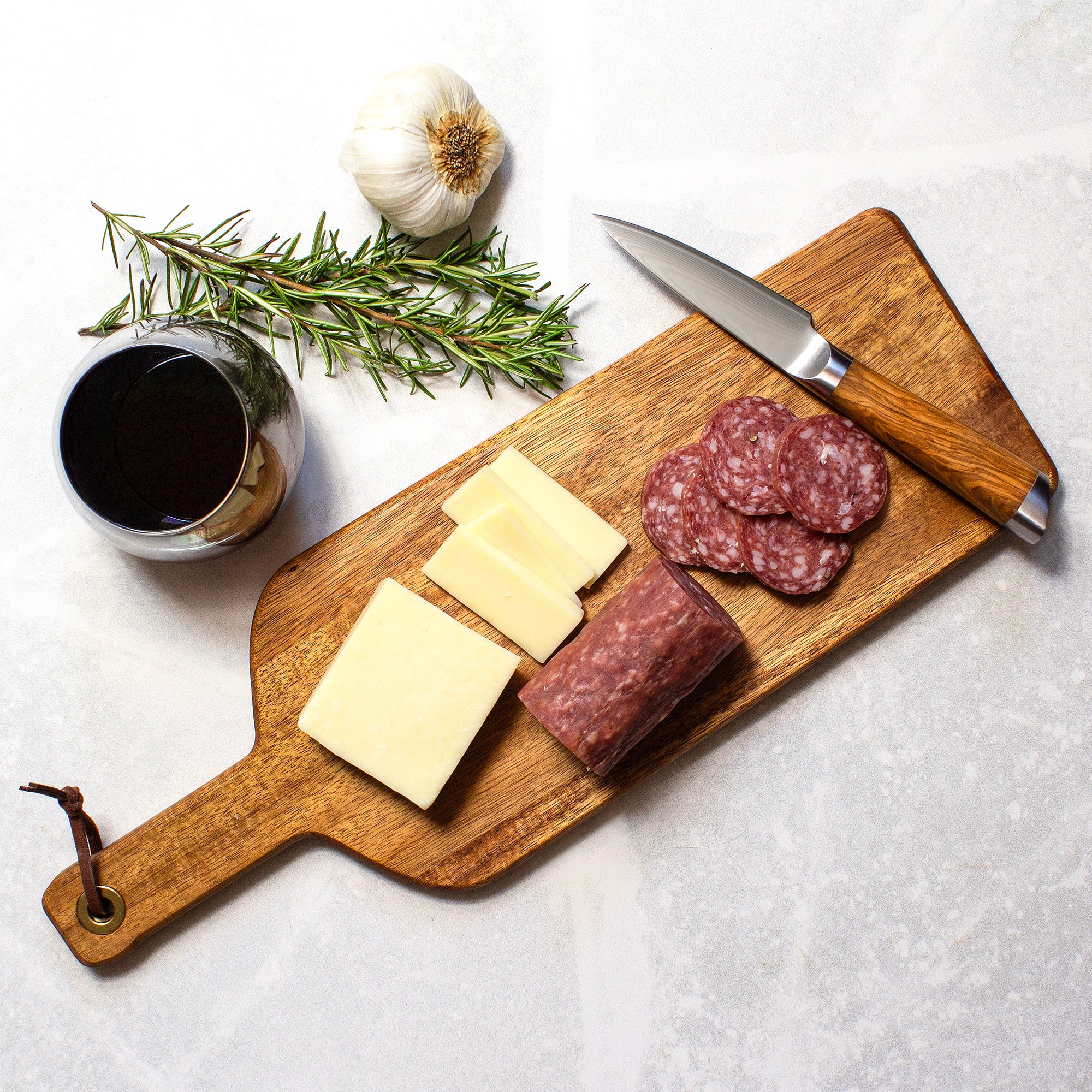 Rock & Branch® Acacia Wood Wine Bottle Shaped Cutting Board - Durable Charcuterie Board for Cheese, Charcuterie & Entertaining - Perfect for Wine Tastings, Kitchen Decor & Gift Giving