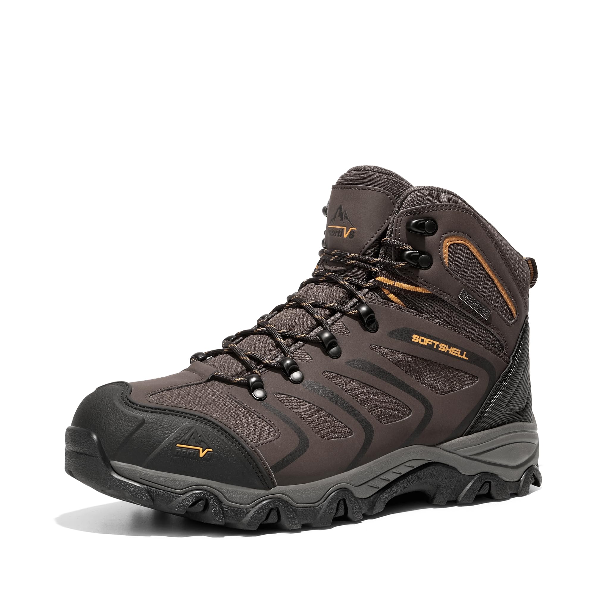 NORTIV 8 Men's Waterproof Hiking Boots - Lightweight Ankle High Outdoor Shoes for Trekking & Trail Walking - Perfect for Mountain Climbing, Camping and Backpacking Adventures