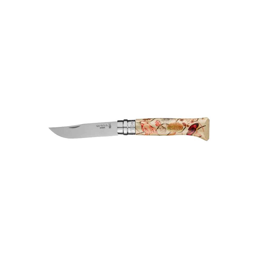 Opinel No.08 Nature Edition IV Folding Knife - High Carbon Steel Blade, Beechwood Handle - Perfect for Camping, Hiking & Outdoor Adventures