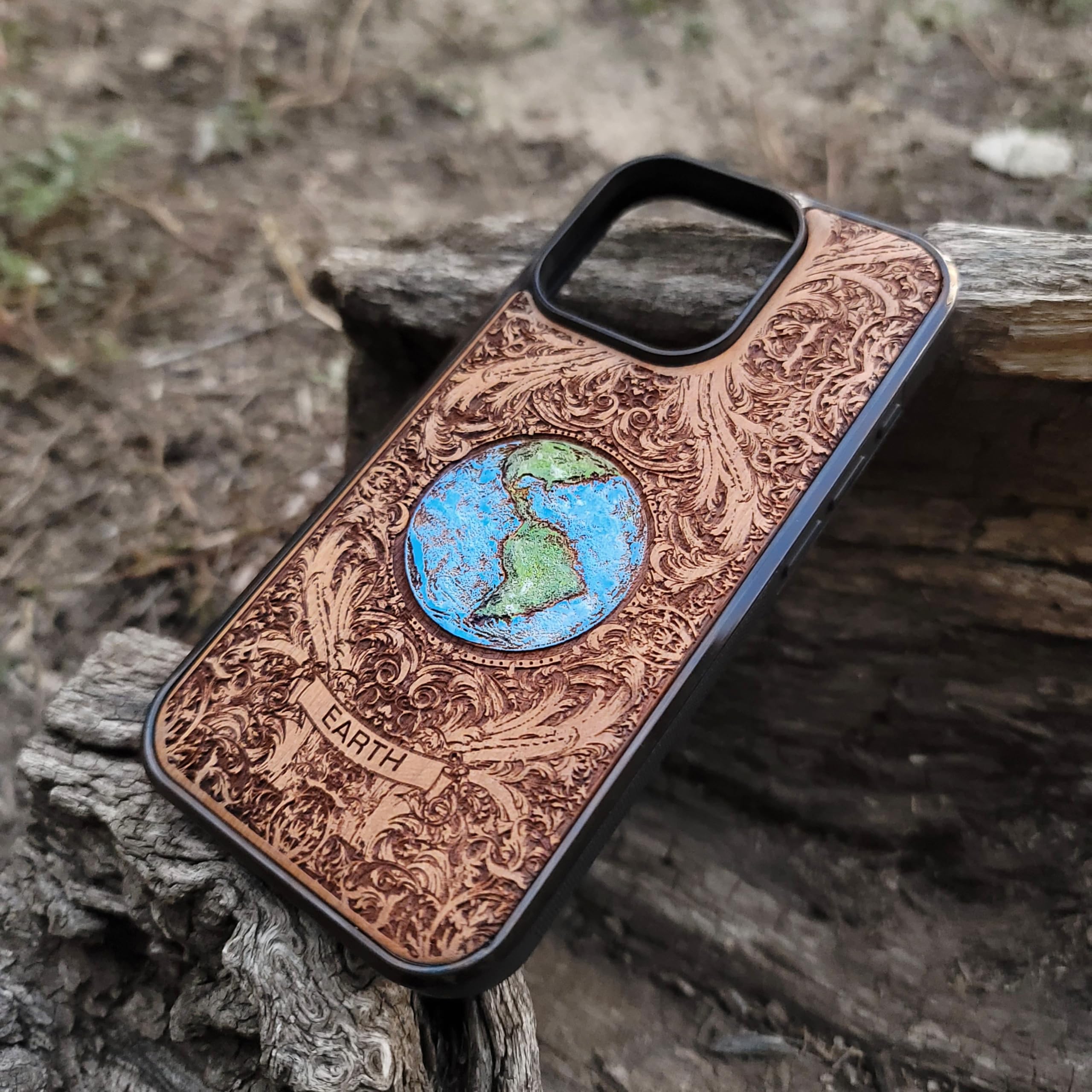 Premium Eco-Friendly Wooden Phone Case Compatible with iPhone 16/15/14/13/12/11 Pro Max Mini & Galaxy S25/S24/S23/S22/S21/S20 Ultra Plus - Slim Durable Laser Engraved Wood Cover for Everyday Protection & Style