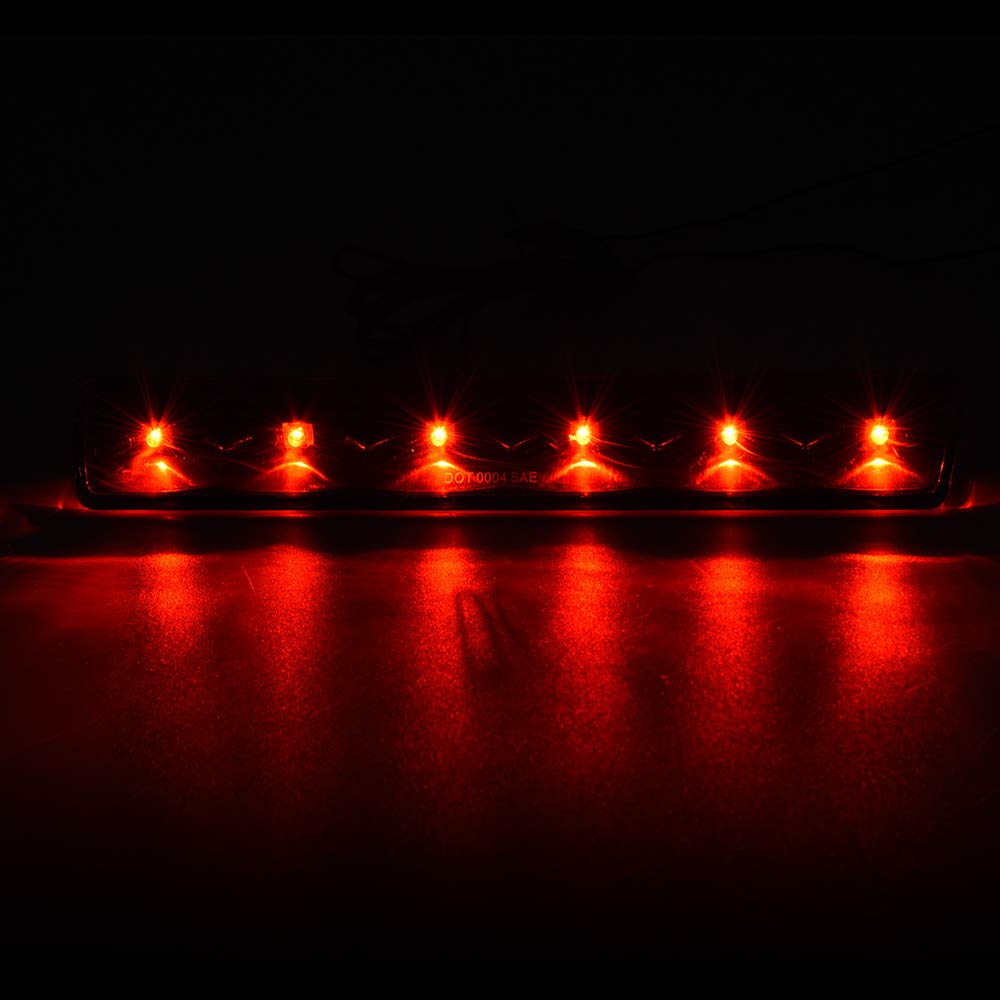 LED Third Brake Light Assembly for Truck Cap & Topper - Compatible with Leer, ARE, Century Models - Clear Lens with Black Base - Perfect for Enhanced Safety & Night Visibility on Pickup Trucks