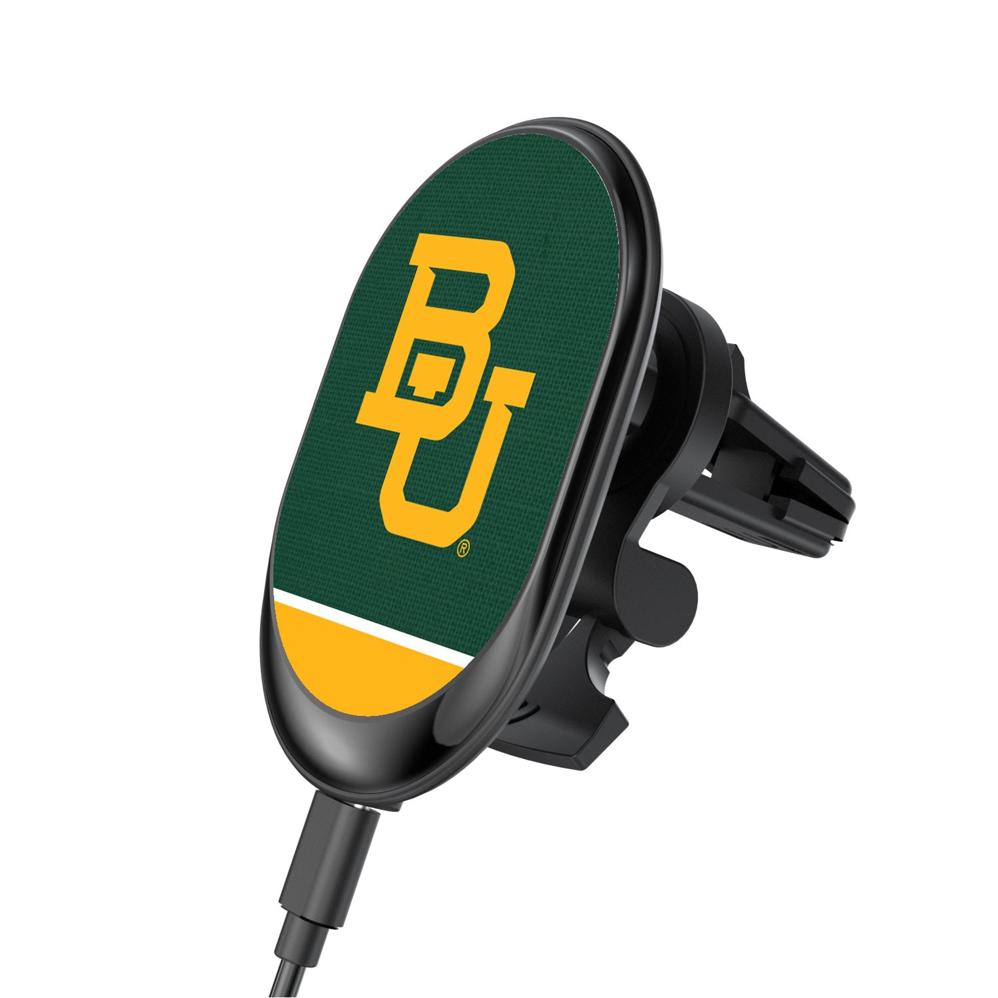 Baylor University Bears Endzone Solid Wireless MagSafe Car Charger - Fast Charging for iPhone 14/13/12 - Perfect for Road Trips & Commuting