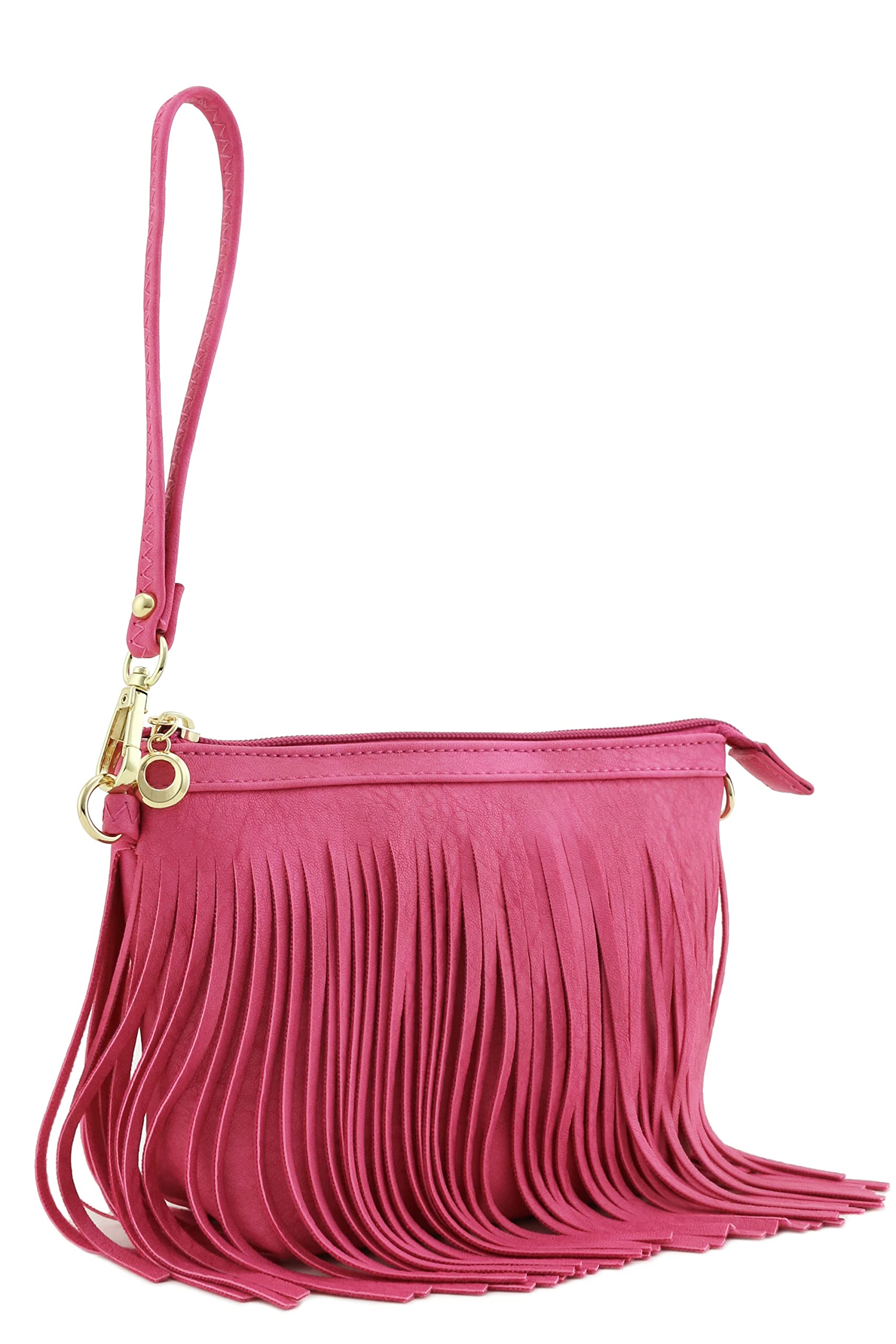 FashionPuzzle Small Fringe Crossbody Bag with Adjustable Wrist Strap - Stylish Boho Purse for Women, Perfect for Parties, Concerts & Everyday Use