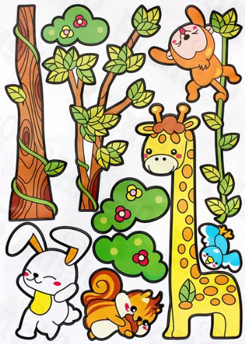 Nice Animal Friends Wall Stickers - Removable Decorative Wall Decals for Kids Room, Nursery, Living Room & Home Decor - Perfect for DIY Wall Art and Themed Bedroom Designs