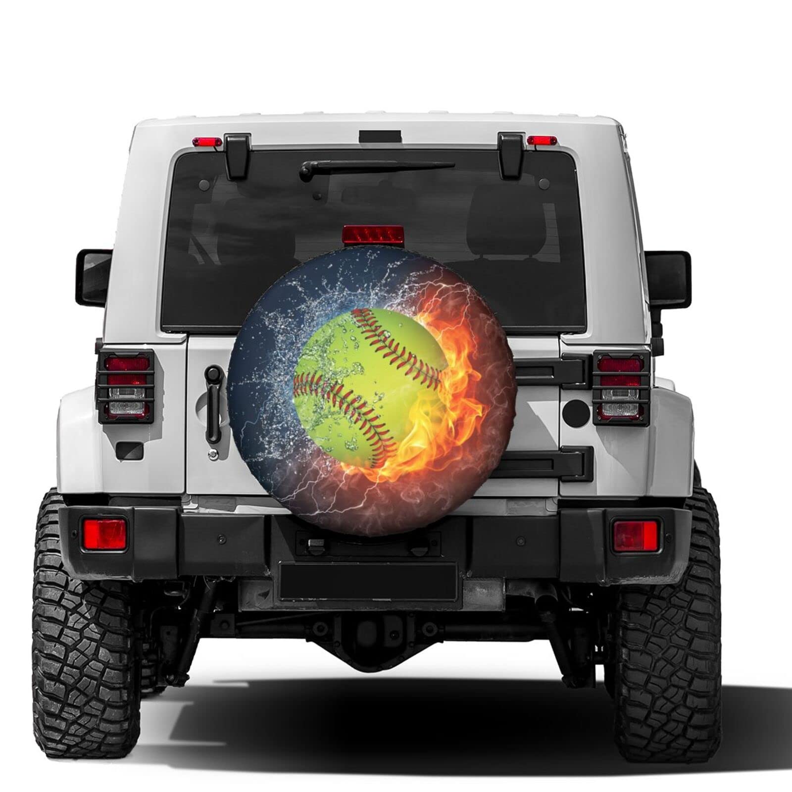Foruidea 15 Inch Fire Softball Spare Tire Cover - Dust-Proof Wheel Protector for Trailers, RVs, SUVs & Vehicles | Perfect for Outdoor Adventures & Road Trips