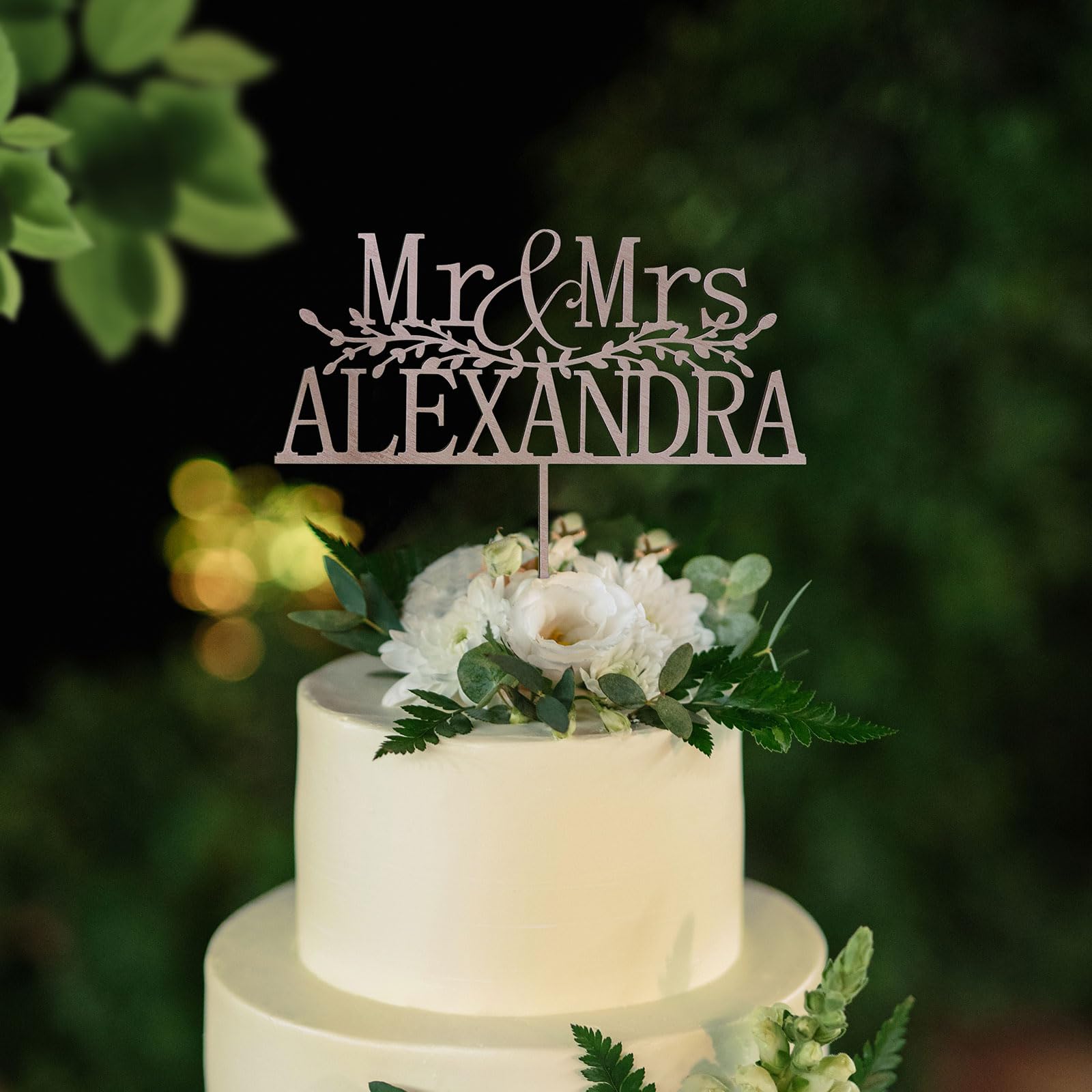 Personalized Mr and Mrs Wedding Cake Topper - 16 Color Options for Custom Bride & Groom Cake Decorations | Perfect for Wedding Cakes, Anniversary Celebrations & Bridal Showers