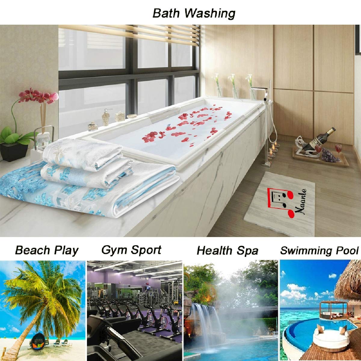 3D Cute Snowman Christmas Decorations - Soft Snowy Bath Towel Set (3-Piece: 1 Bath Towel, 1 Hand Towel, 1 Washcloth) for Holiday Home Decor, Perfect for Bathroom, Kitchen, Gym, Spa & Beach Use