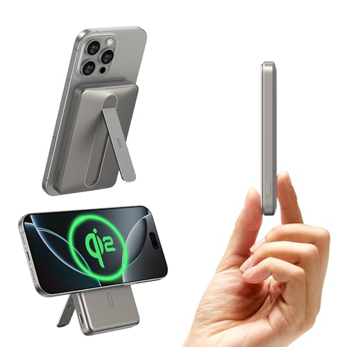 Qi2 5000mAh with Kickstand-Titanium