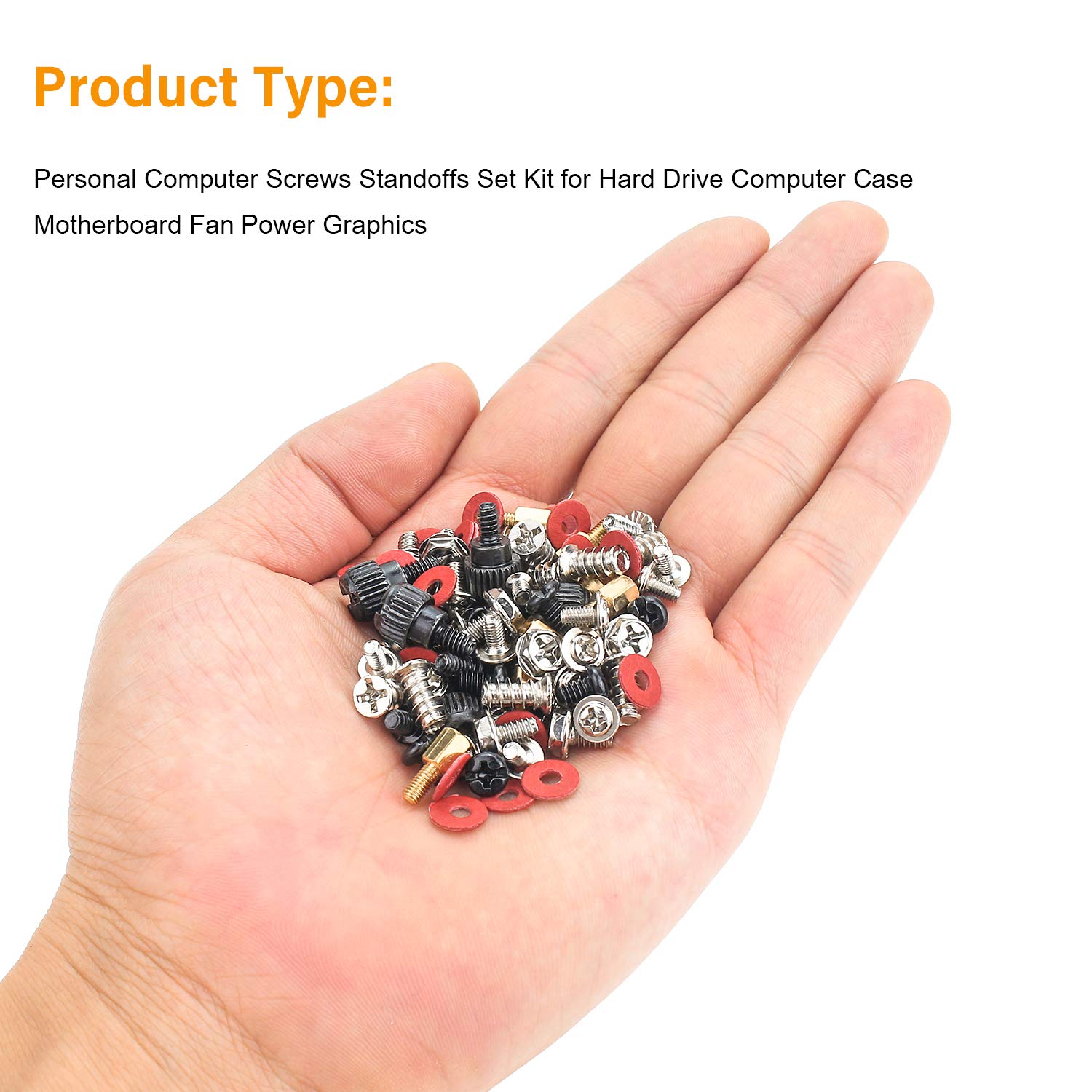 Premium PC Computer Screws & Standoffs Kit - Motherboard, Hard Drive, Case, Fan & Graphics Card Mounting Hardware | Secure & Durable Fasteners for PC Building & Repair