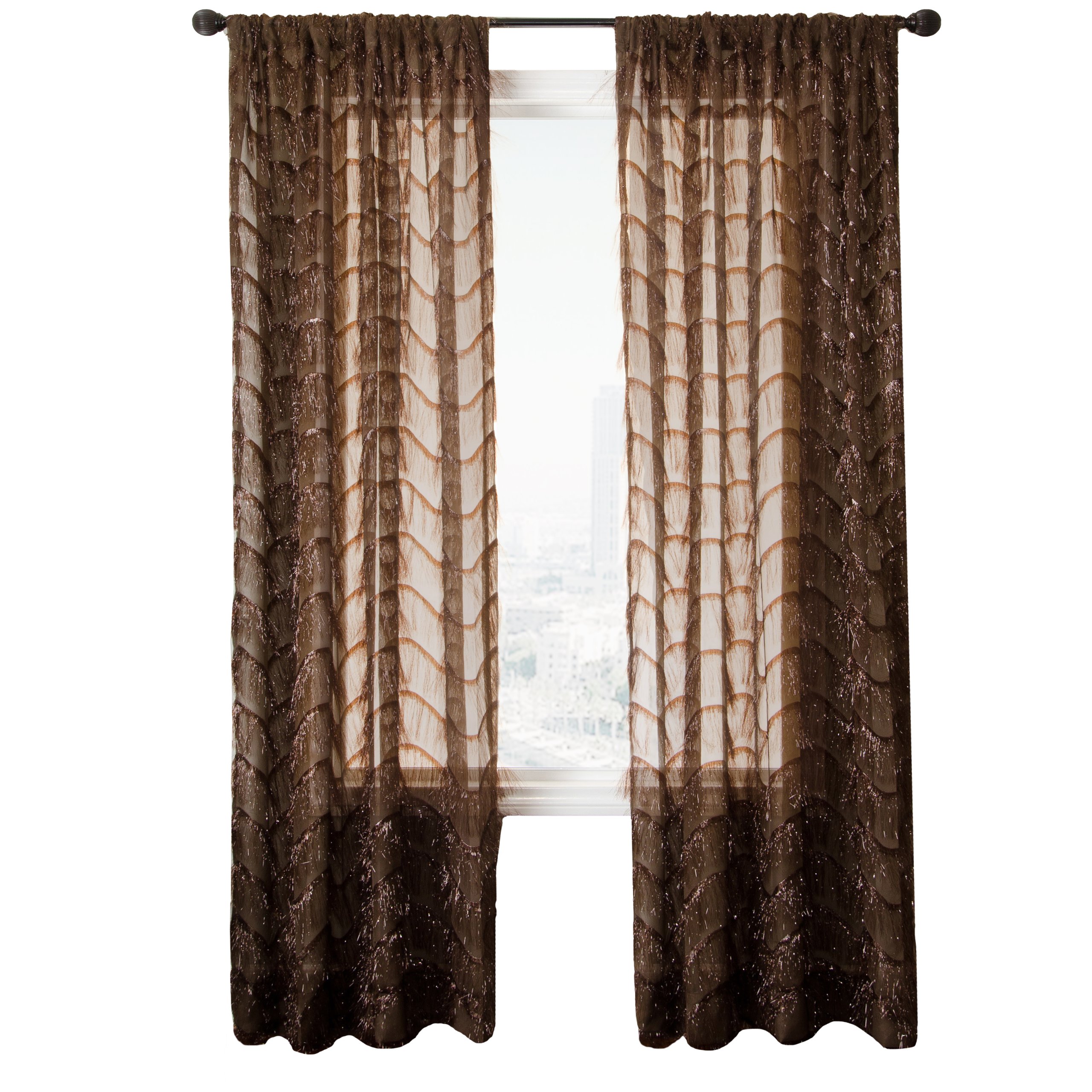 Diplomat Decor Tokelau 96-Inch Rod Pocket Curtain Panel in Chocolate Brown - Perfect for Living Room, Bedroom & Dining Room Window Treatments