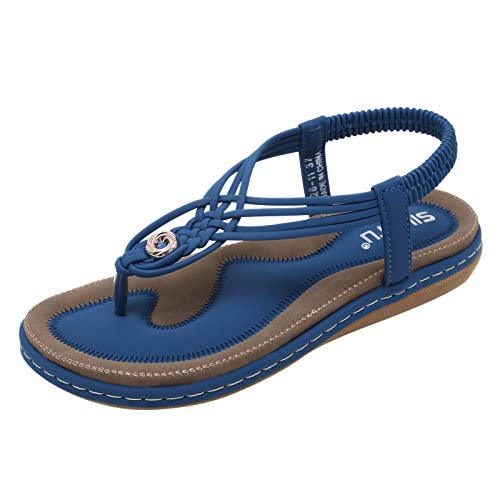 Women's Fashion Bohemian Flat Sandals with Heels - Summer & Spring Metal Sandals for Women | Sexy Style for Beach, Party & Casual Wear