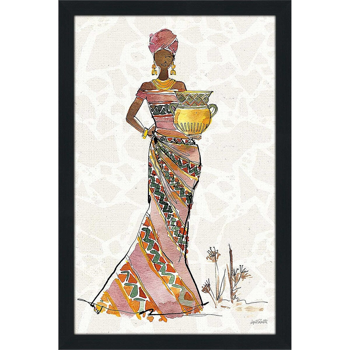 African Flair X C by Anne Tavoletti Print on Acrylic - Modern Abstract Wall Art for Living Room, Bedroom & Office Decor
