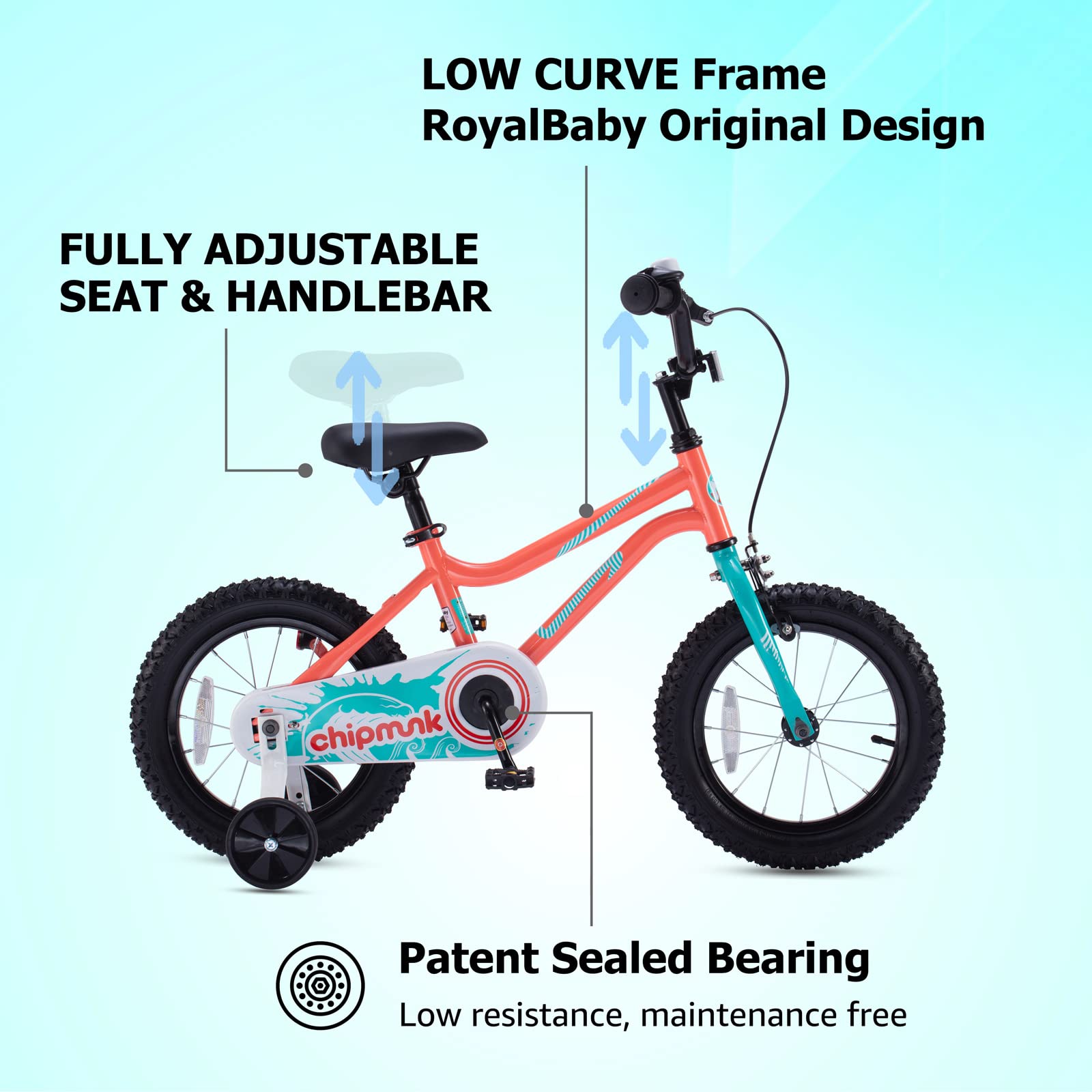 Royalbaby Summer Kids Bike for Boys & Girls - 12, 14, 16, 18 Inch Children's Bicycle for Ages 3-9 Years | Perfect for Outdoor Play, Park Rides & Neighborhood Adventures