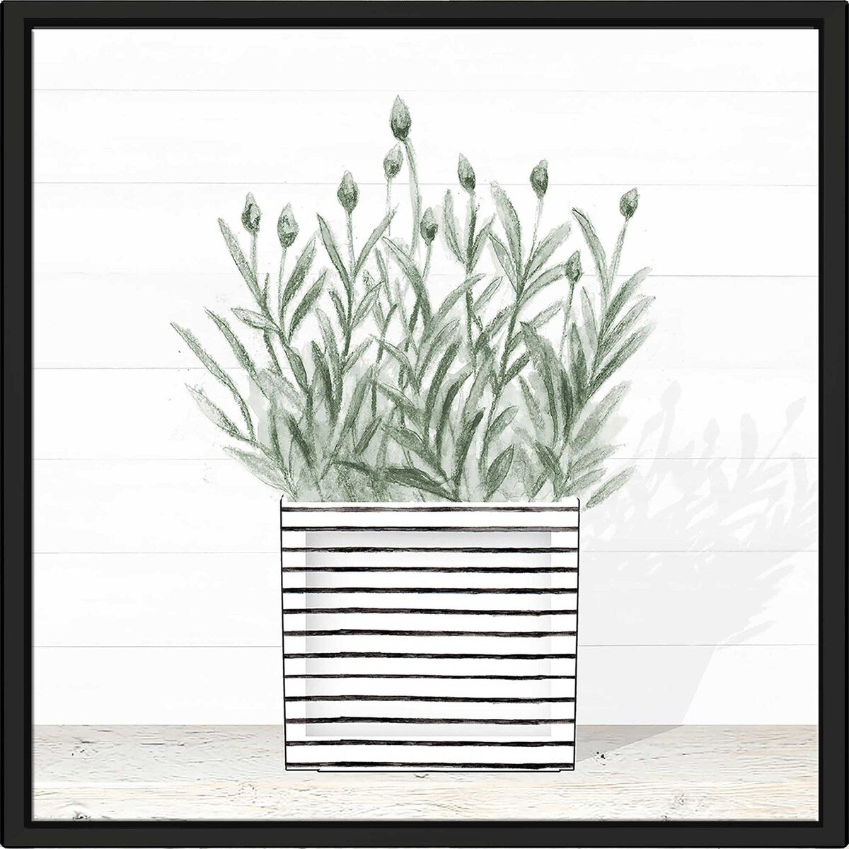 Lavender in Modern Pot III - Floating Canvas Wall Art Print for Home & Office Decor - Perfect for Living Room, Bedroom, or Office Space