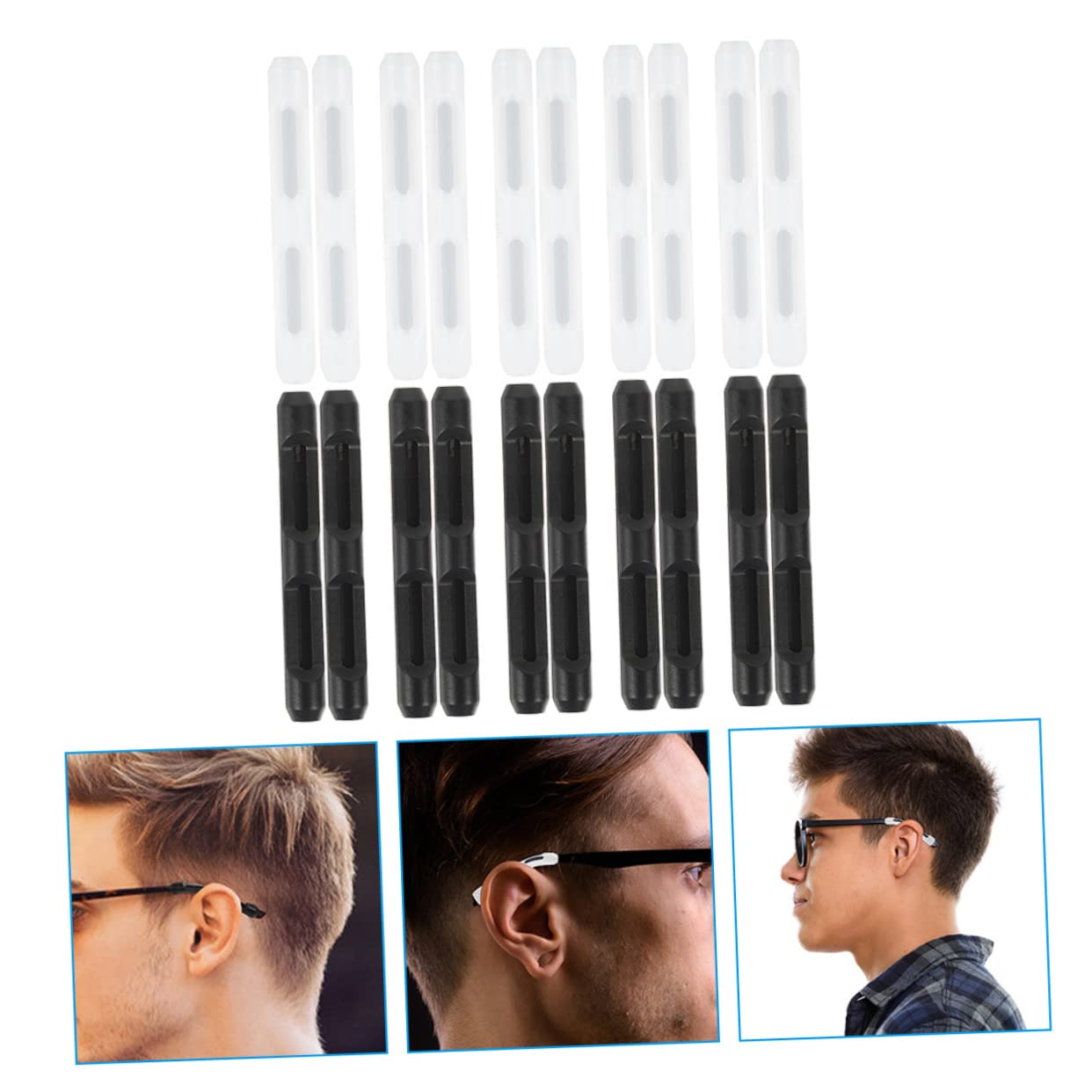 GLEAVI 20 Pairs Glasses Ear Grips - Anti-Slip Eyewear Holders for Sports & Exercise - Secure Fit for Running, Cycling & Active Lifestyles
