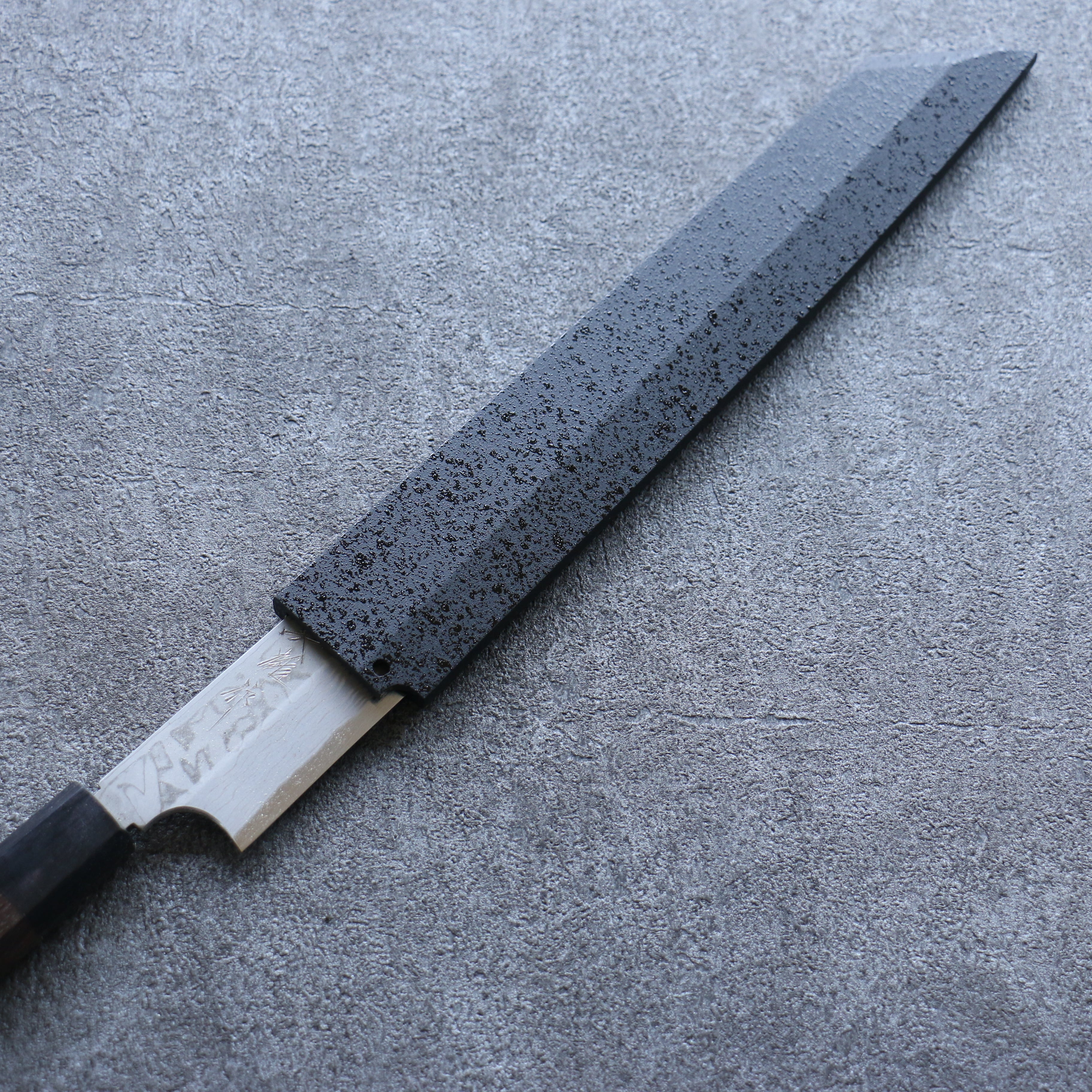Premium Kuroshime Magnolia Sheath for 240mm Kiritsuke Yanagiba Knife - Handcrafted Plywood Pin by Kaneko - Perfect for Professional Chefs & Sushi Masters