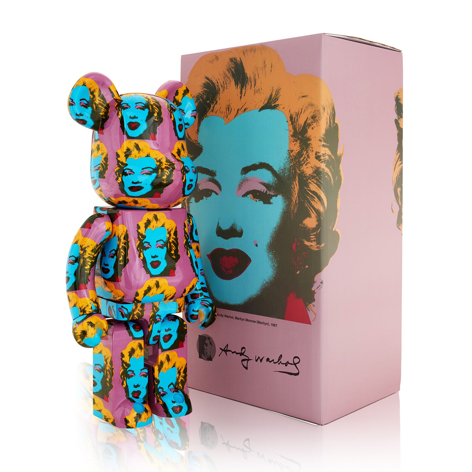 Andy Warhol x Be@rbrick 'Marilyn Monroe' 1000% Designer Vinyl Art Collectible Figure (2020 Edition) - Perfect for Pop Art Lovers, Home Decor & Investment Collection