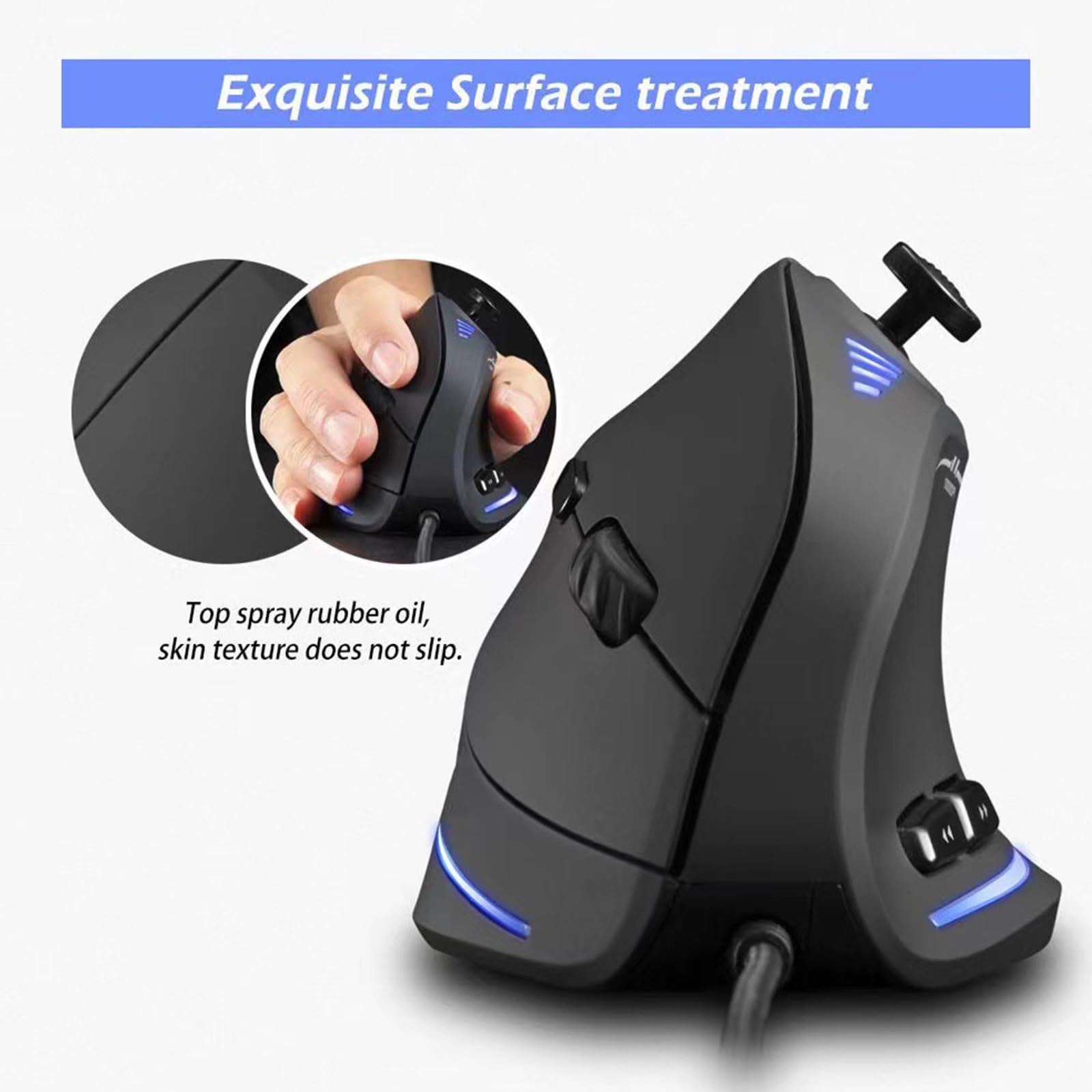 FUXIU Ergonomic Vertical Gaming Mouse with Joystick Control, Adjustable 10000DPI - Perfect for PC, Laptop & Desktop Gamers | Ideal for FPS, MMO & Long Gaming Sessions