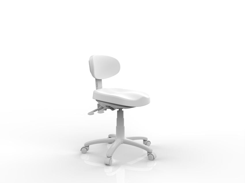 Silverfox ® Rolling Stool with Backrest - Adjustable Height Rolling Chair with Wheels for Salon, Tattoo, Massage & Office Use - Ergonomic Rolling Stool for Professionals (Model 8C01)