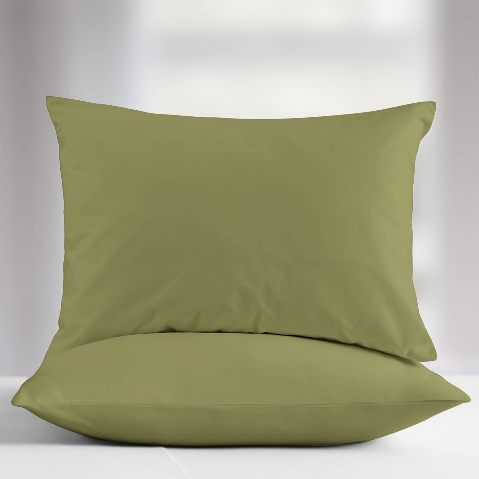 Luxury Egyptian Cotton Pillowcases Set of 2 - 1000 Thread Count Sateen Weave Cooling Standard/Queen Size Pillow Covers - Sage Green for Bedroom Comfort & Hot Sleepers