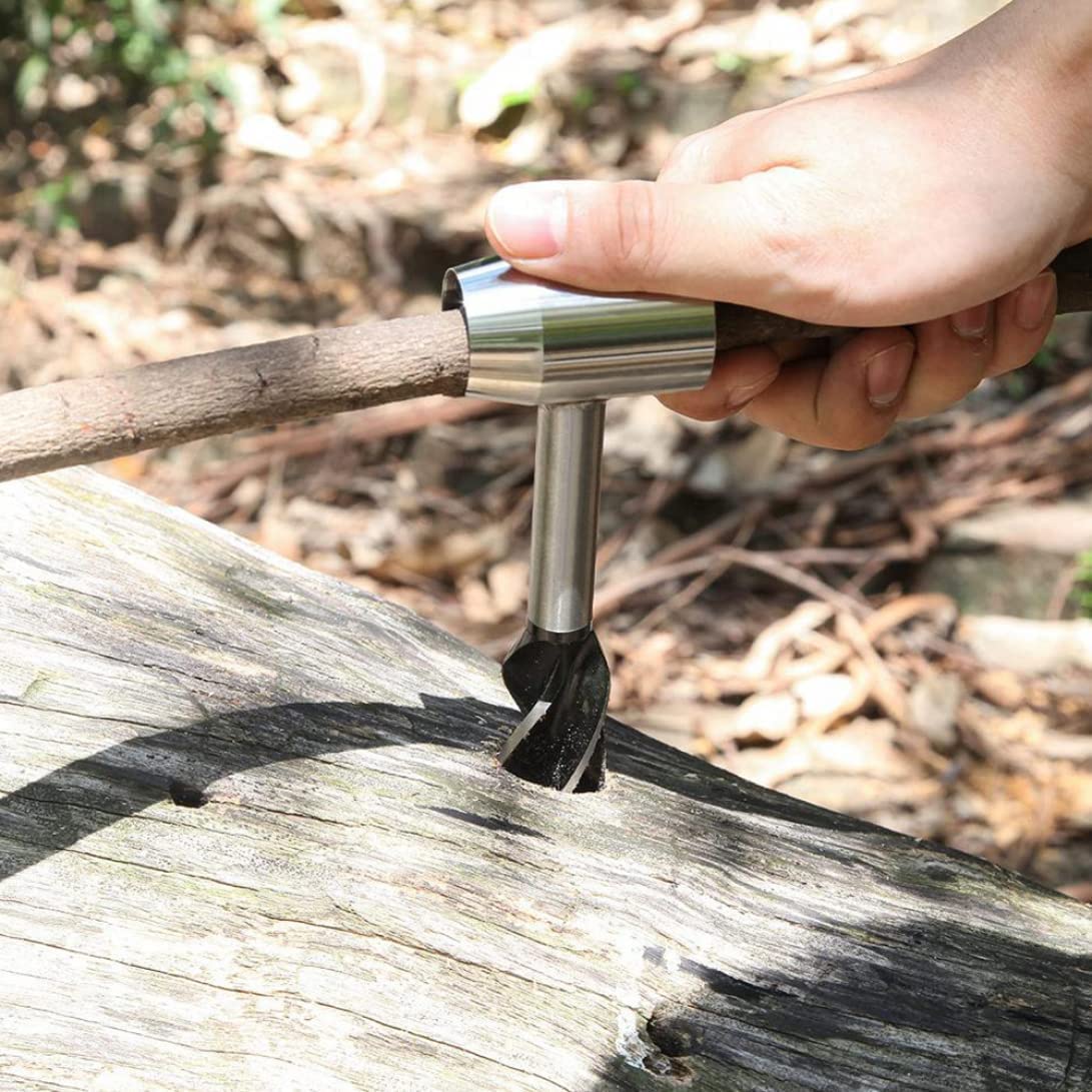 Bushcraft Hand Auger Wrench - Survival Tool for Wood Drilling, Hole Making & Settler Needs | Multi-Functional Wood Auger Drill Bit for Camping, DIY Projects & Outdoor Adventures
