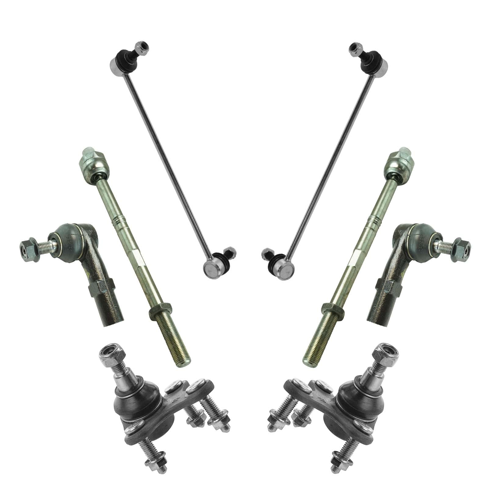 TRQ Front Steering & Suspension Kit - Ball Joint, Sway Bar, Stabilizer Link, Tie Rod for Audi & Volkswagen - Perfect for Smooth Ride & Enhanced Handling