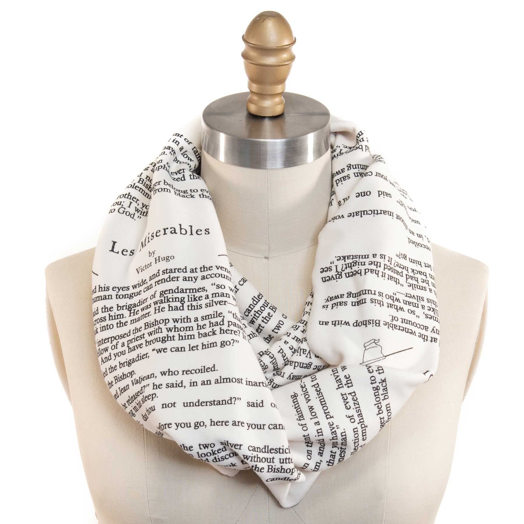 Les Miserables Book Scarf - Classic Novel Inspired Fashion Accessory for Book Lovers & Literature Fans - Perfect for Reading, Gifting & Themed Events