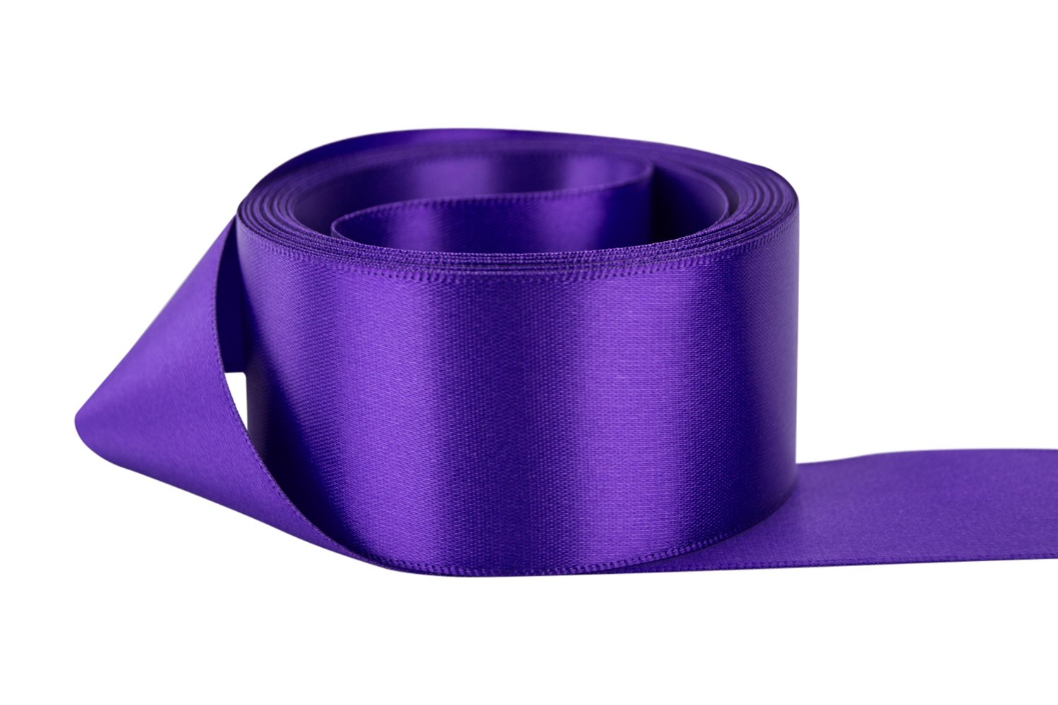 Double Faced Satin Ribbon 5/8 Inch - Regal Purple Polyester Ribbon by The Yard - Perfect for Gift Wrapping, Hair Bows, and DIY Crafts