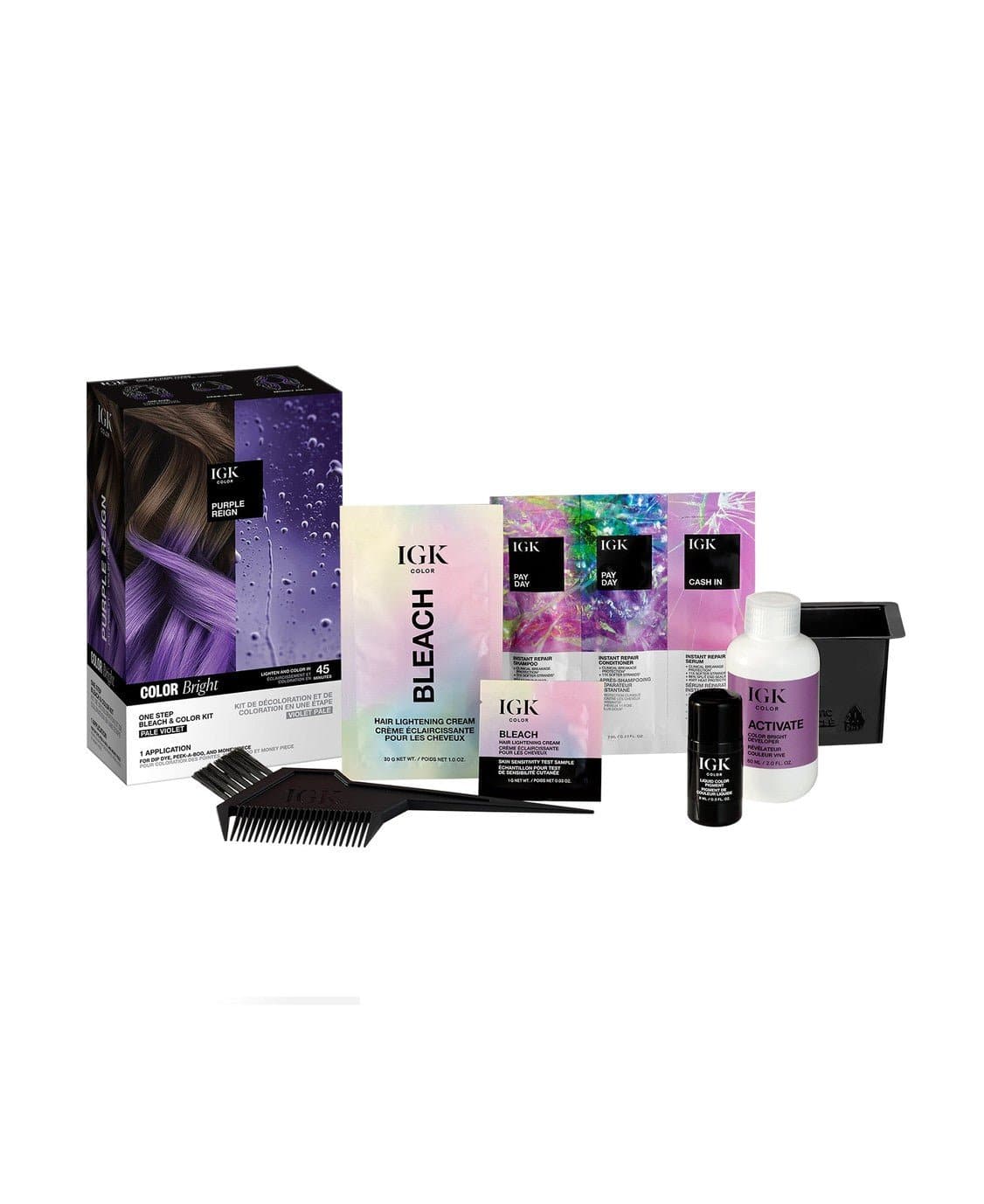 One Step Bleach & Color Kit for Vibrant Hair - At-Home Salon Quality Hair Dye with Easy Application for DIY Hair Coloring