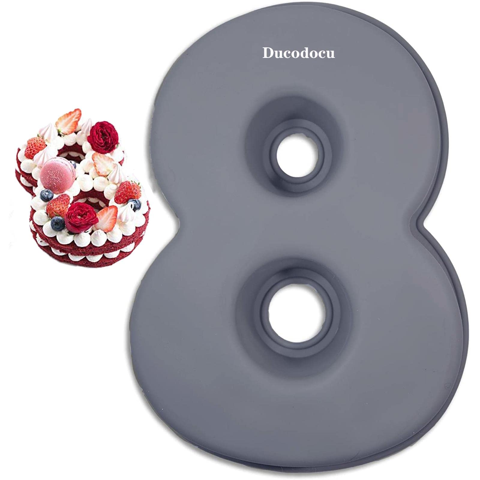 Large Silicone Number 8 Cake Pan - 3D Novelty Baking Mold for DIY Cakes, Birthdays, Weddings & Anniversaries | Non-Stick, Reusable Cake Tin for Professional & Home Bakers