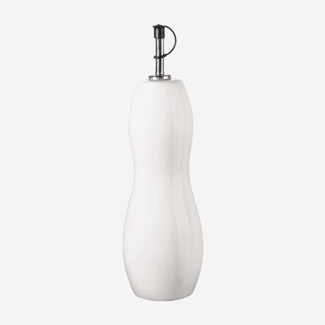 Premium Glass Oil and Vinegar Bottle Set - Large 16oz White Kitchen Dispenser for Salad Dressing, Cooking & Table Decor