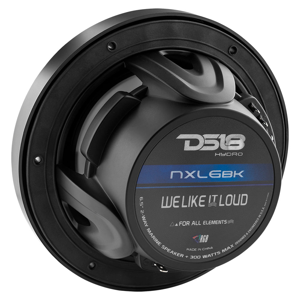 NXL 6.5 Inch 2-Way Coaxial Marine Speakers with RGB LED Lights - 100W RMS Power, 4 Ohm Impedance, Waterproof Boat Audio System - Perfect for Boats, Yachts, and Outdoor Marine Entertainment