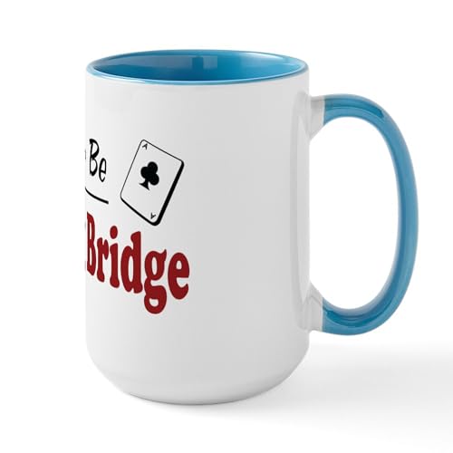 White/Blue Inside - Rather Be Playing Bridge Large Mug
