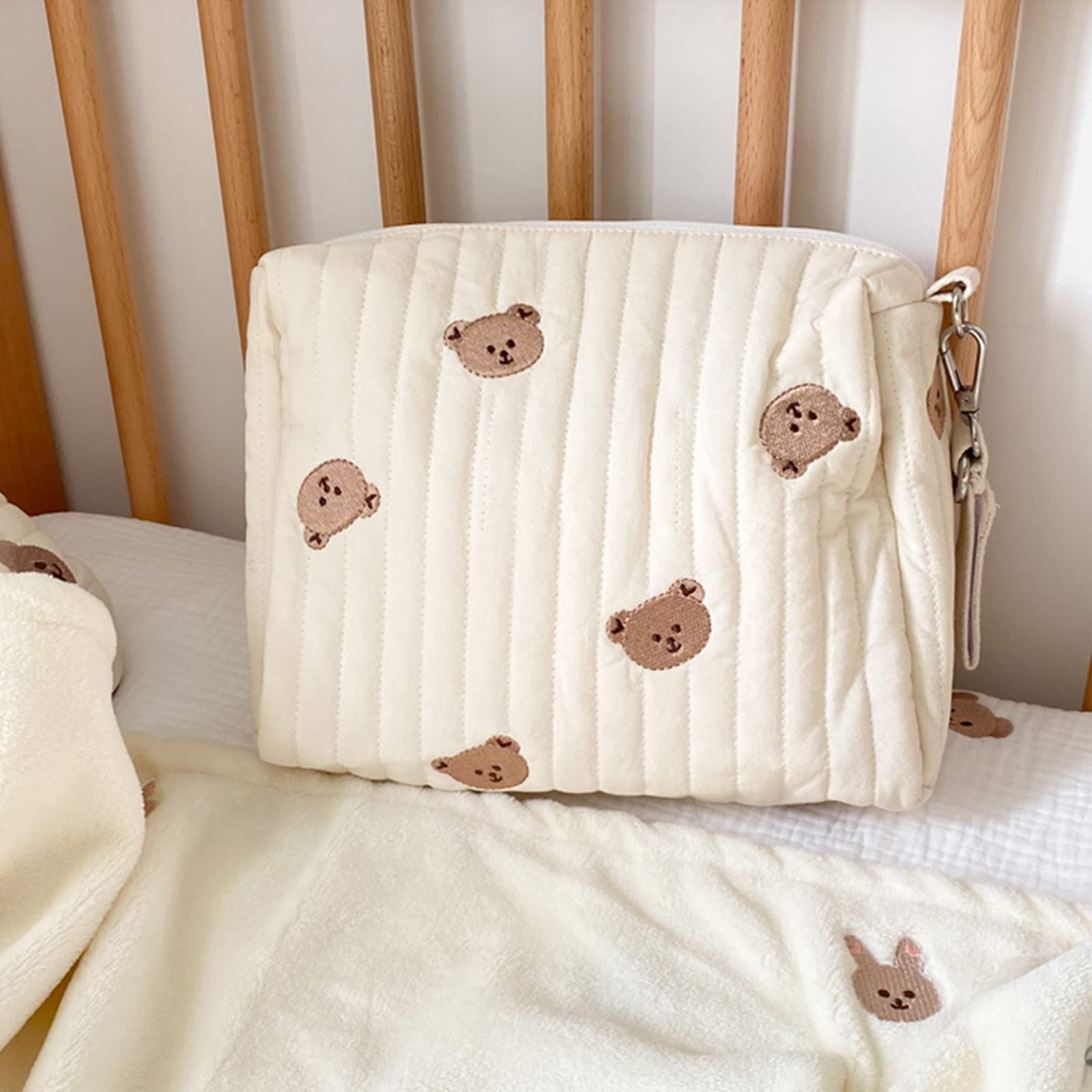 Lmbabter Baby Stroller Organizer Bag - Waterproof Diaper Bag with Multiple Pockets for Infant Carriage, Embroidered Mommy Storage Pouch | Perfect for Outdoor Walks, Park Visits & Traveling with Baby