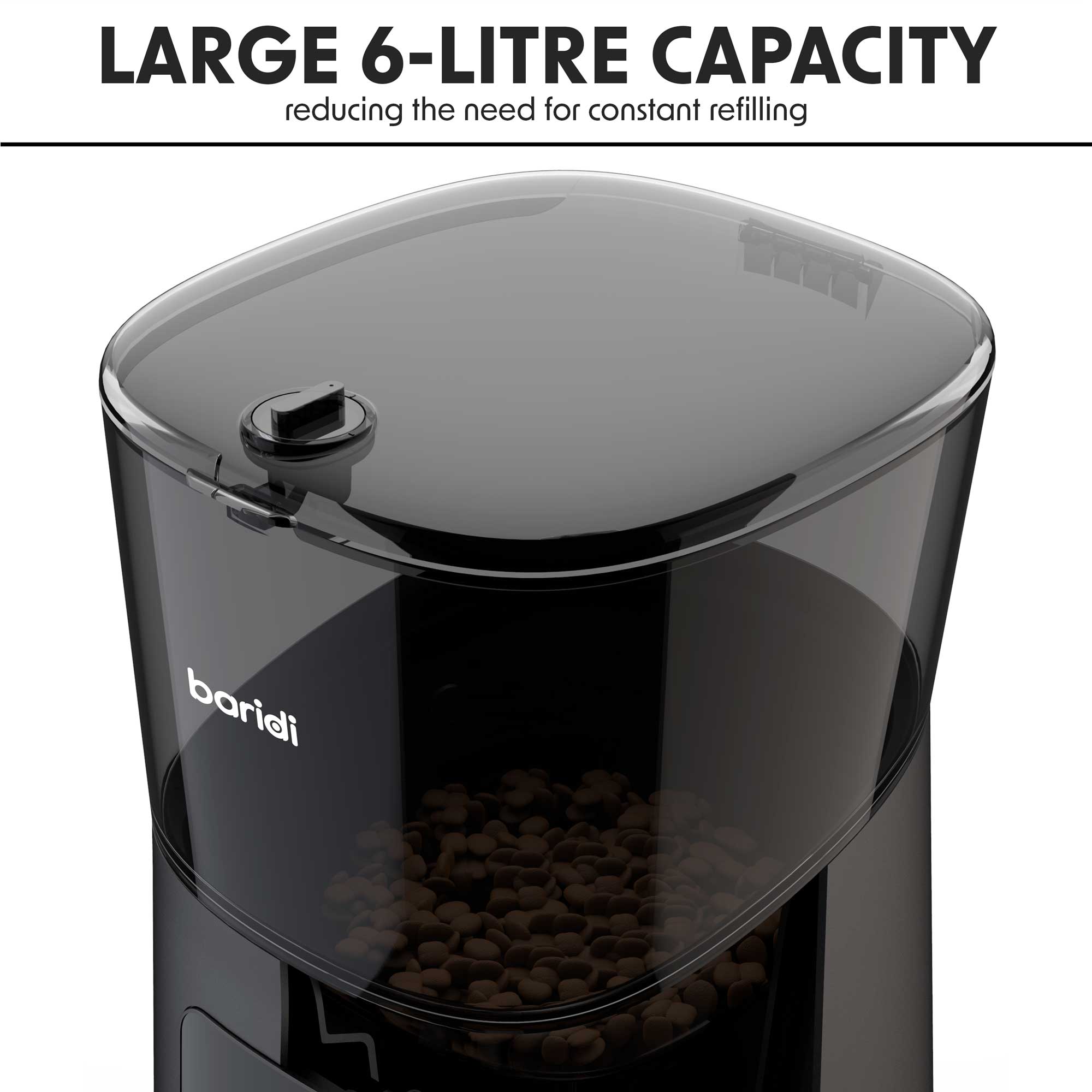 Smart Automatic Pet Feeder with HD Camera & 2-Way Audio - 6L Large Capacity - TUYA App Compatible - Perfect for Cats & Dogs - Keep Pets Fed While Traveling or at Work