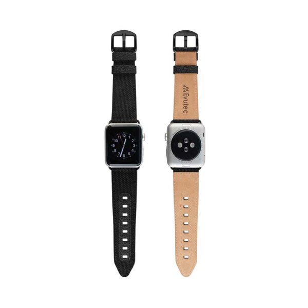 Evutec Band for Apple Watch 42mm - Black | Premium Replacement Strap for Workouts & Daily Wear